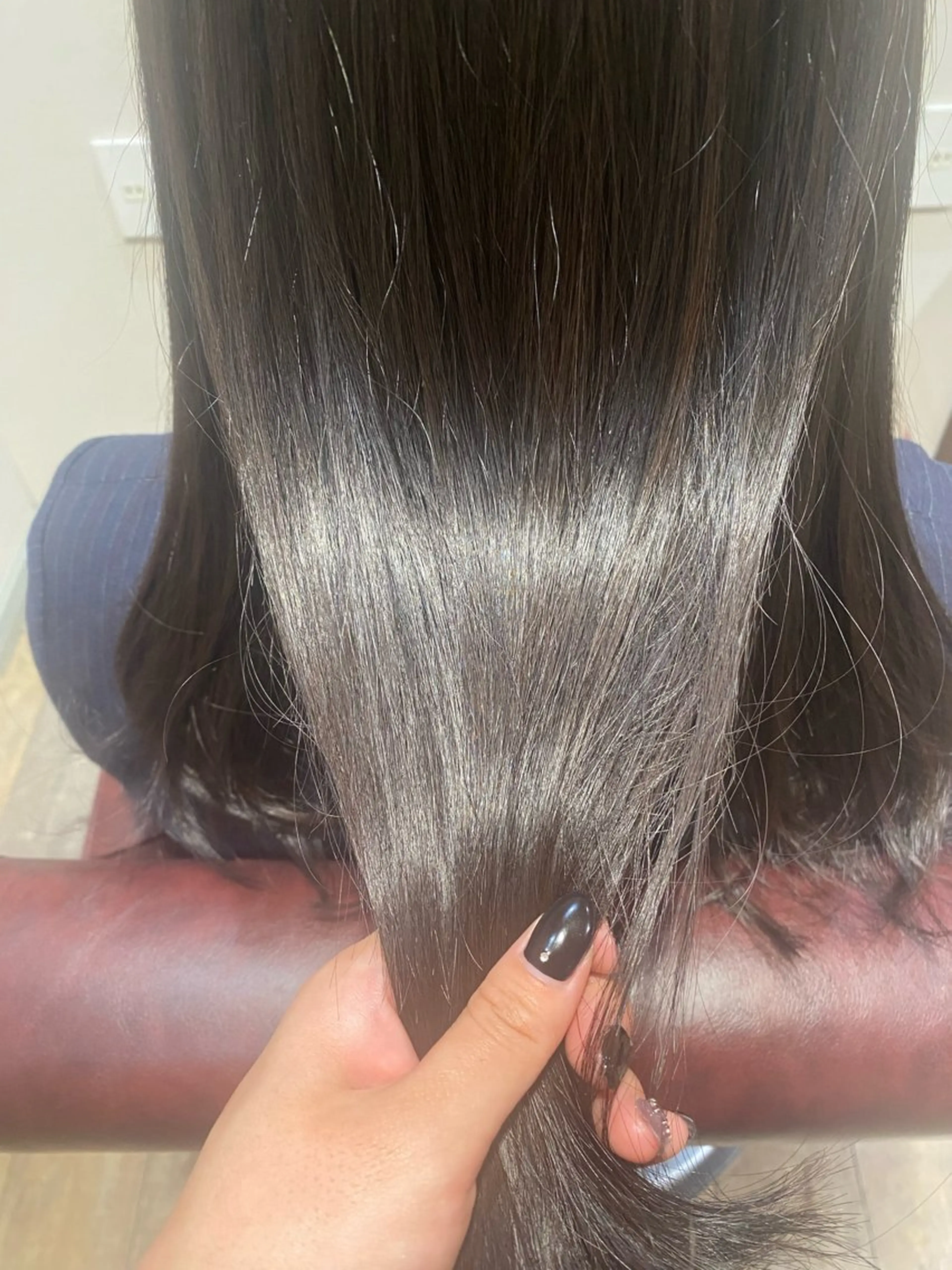 セミロング カット 縮毛矯正 あいさ🤍ムラ無しカ ラー🤍のヘアスタイル