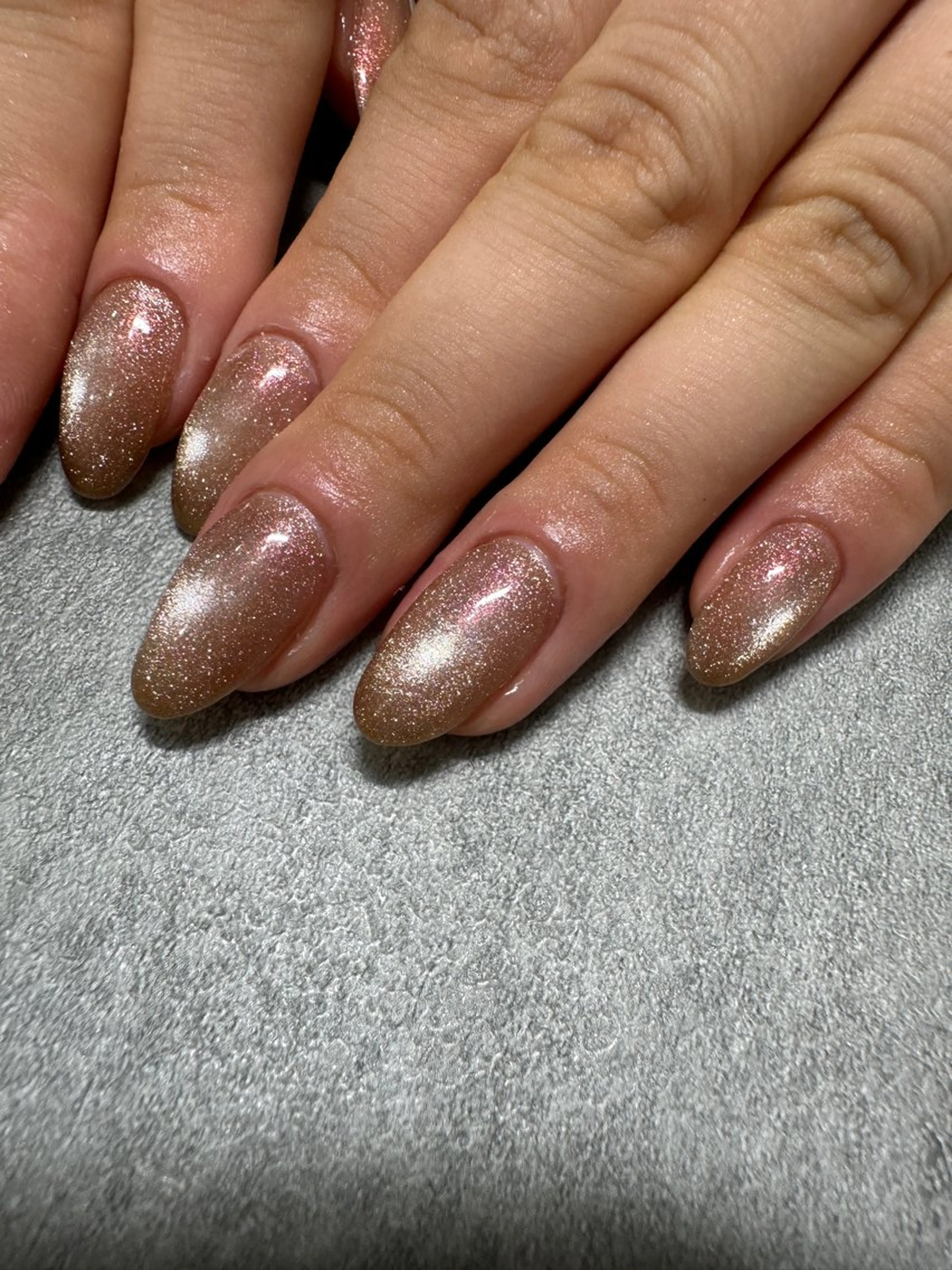 ネイル ブラウン ビー玉ネイル ピンク ルミエナ銀座 MUKAEDAのネイルデザイン