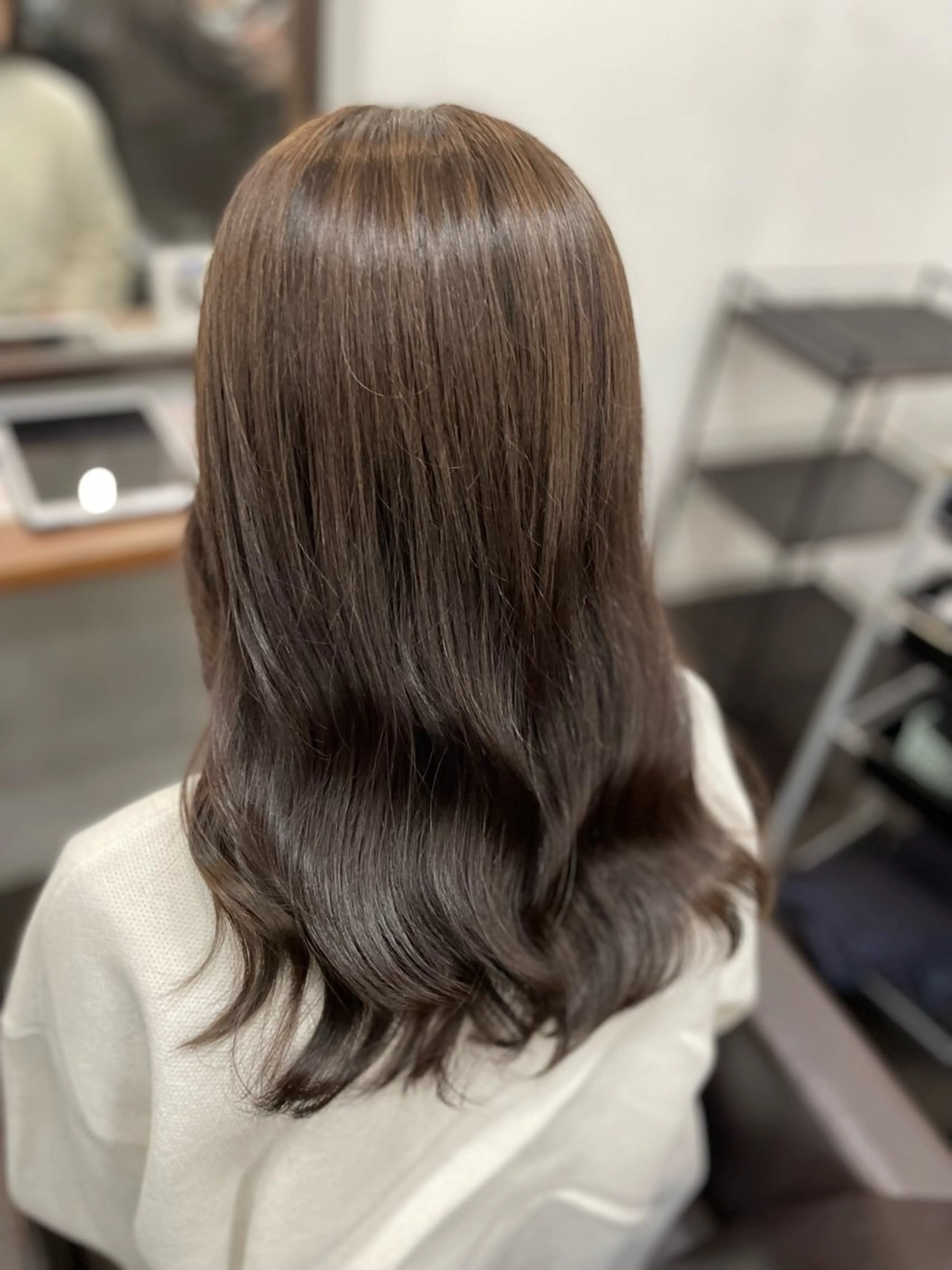 セミロング カット ヘアカラー トリートメント 艶・暖色カラー/ メンズ/名駅/ユキハのヘアスタイル