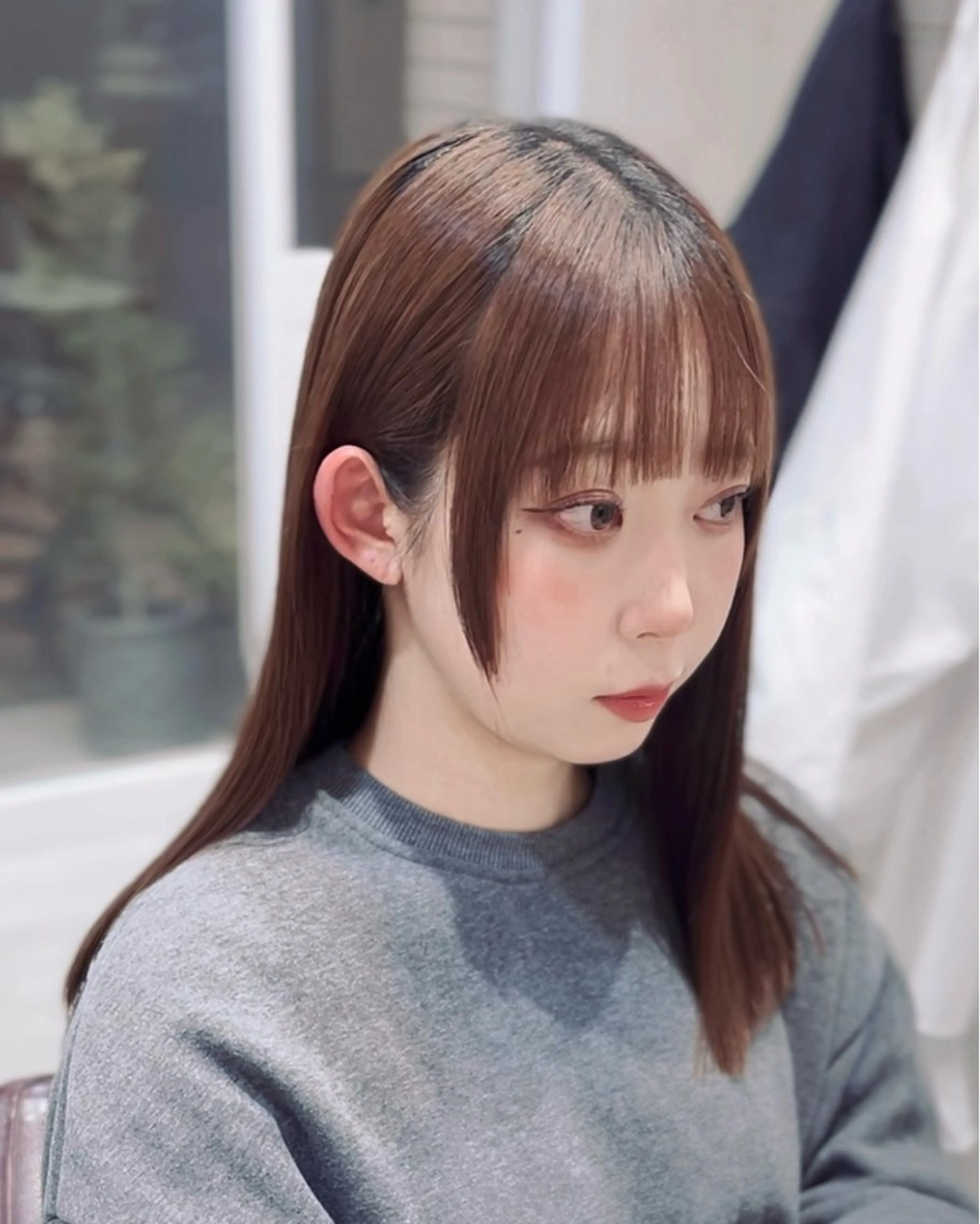 ミディアム カラー パーマ suzuka/透明感 カラー 美髪縮毛矯正のヘアスタイル