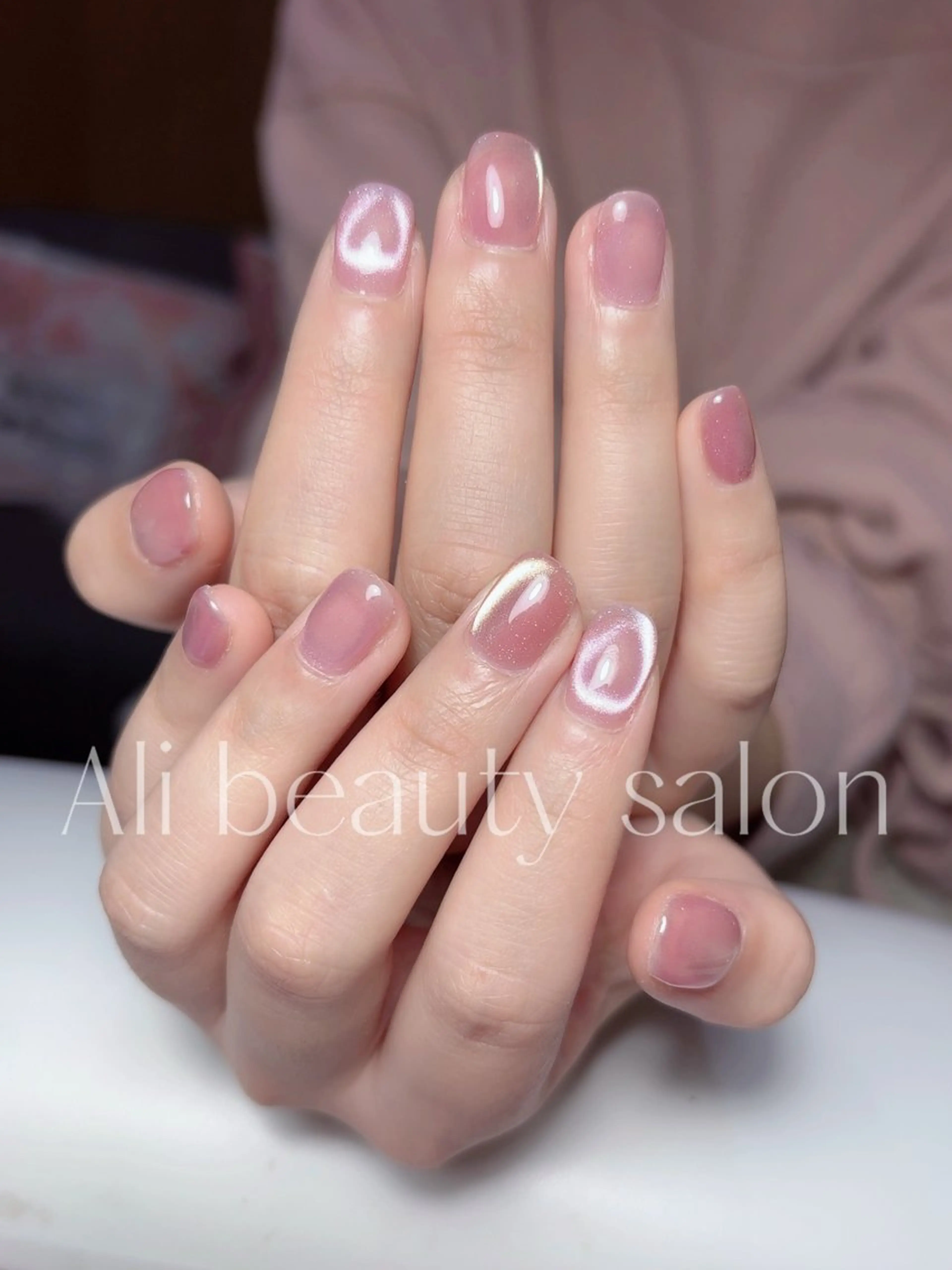 ネイル ハート マグネットネイル ハンドネイル Ali 新小岩 ネイル専門のネイルデザイン