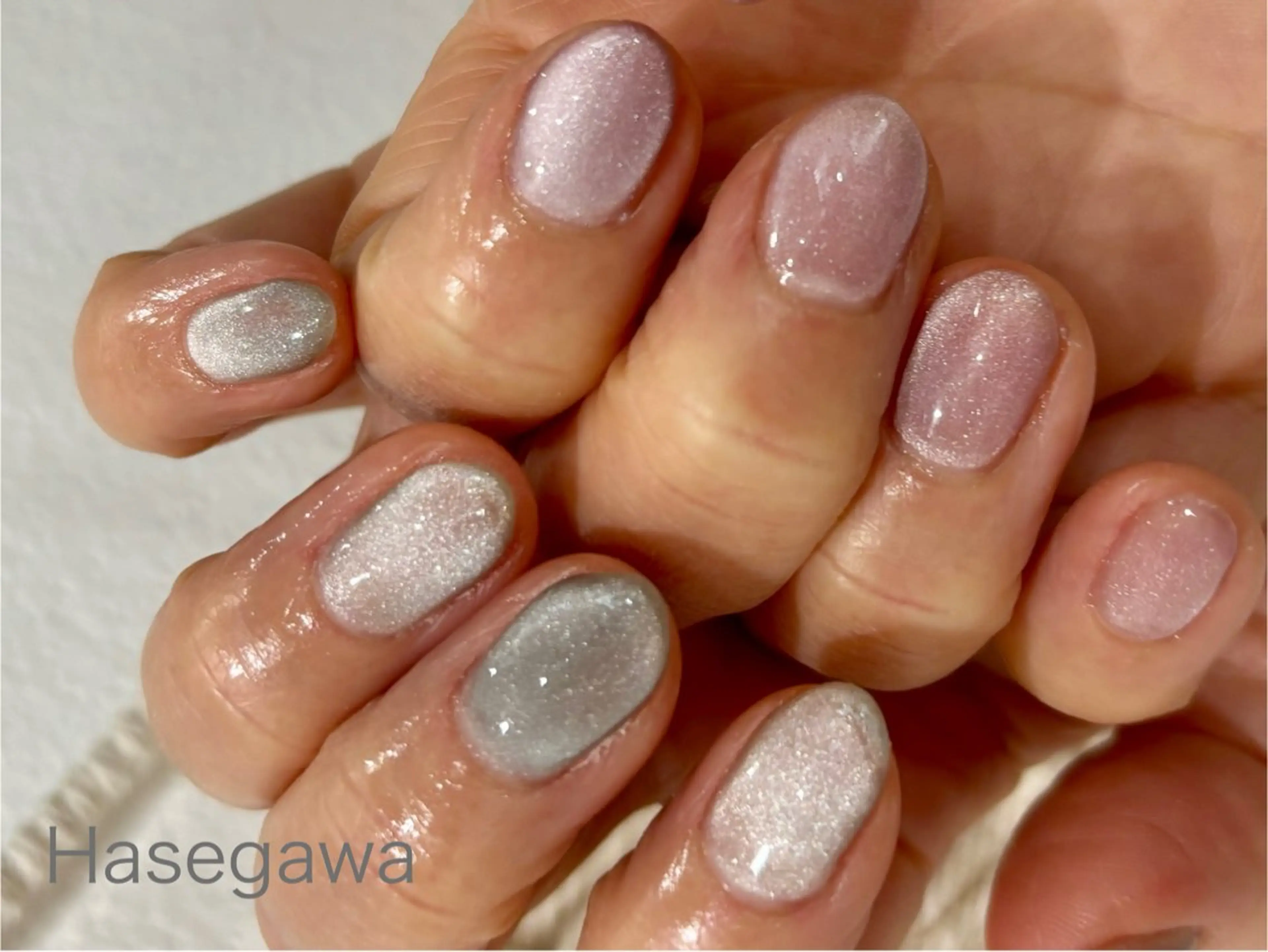 ネイル シルバー ハンドネイル DROP所属・DROP 長谷川のネイルデザイン