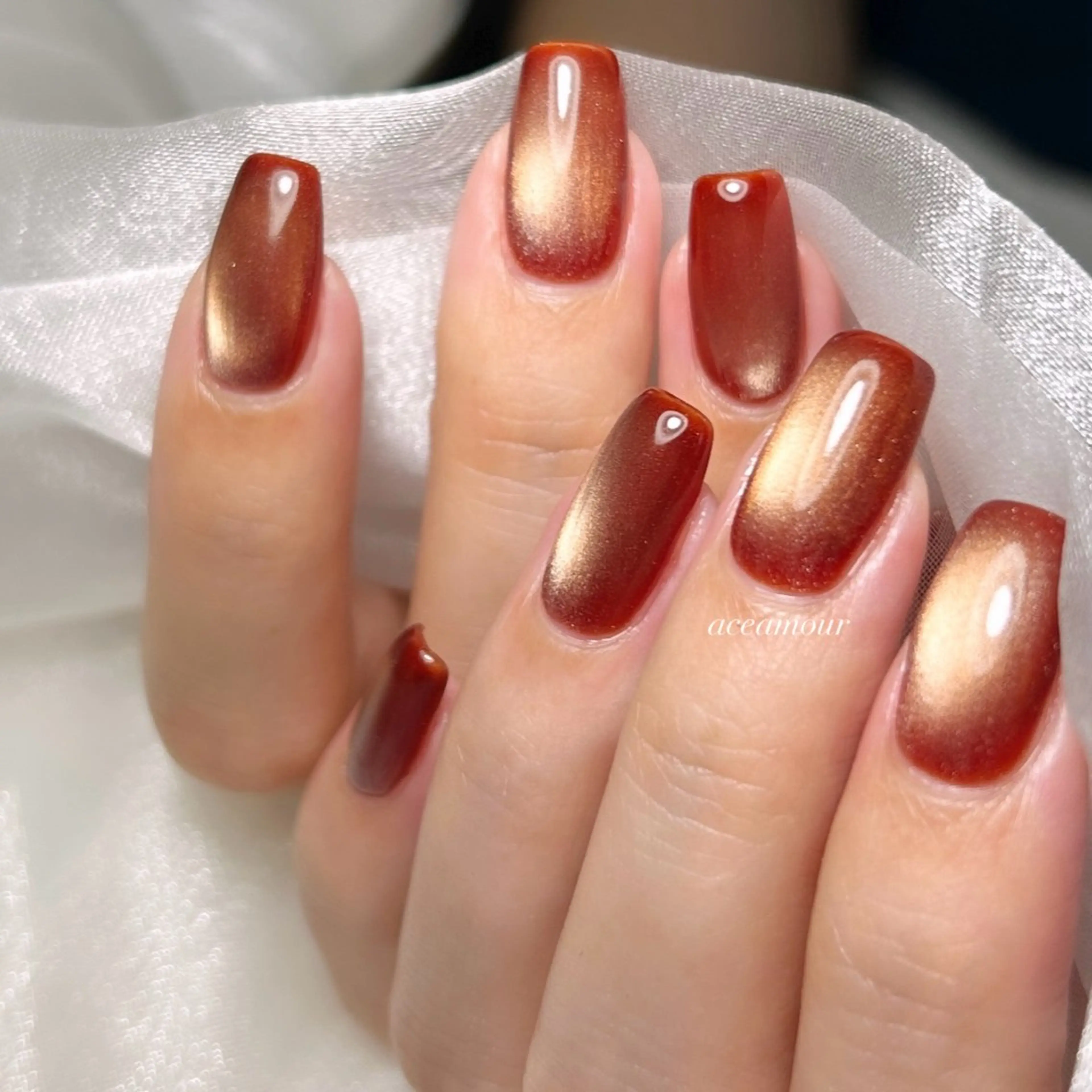 ネイル ブラウン ネイル/耳つぼ /新ホワイトニングのネイルデザイン