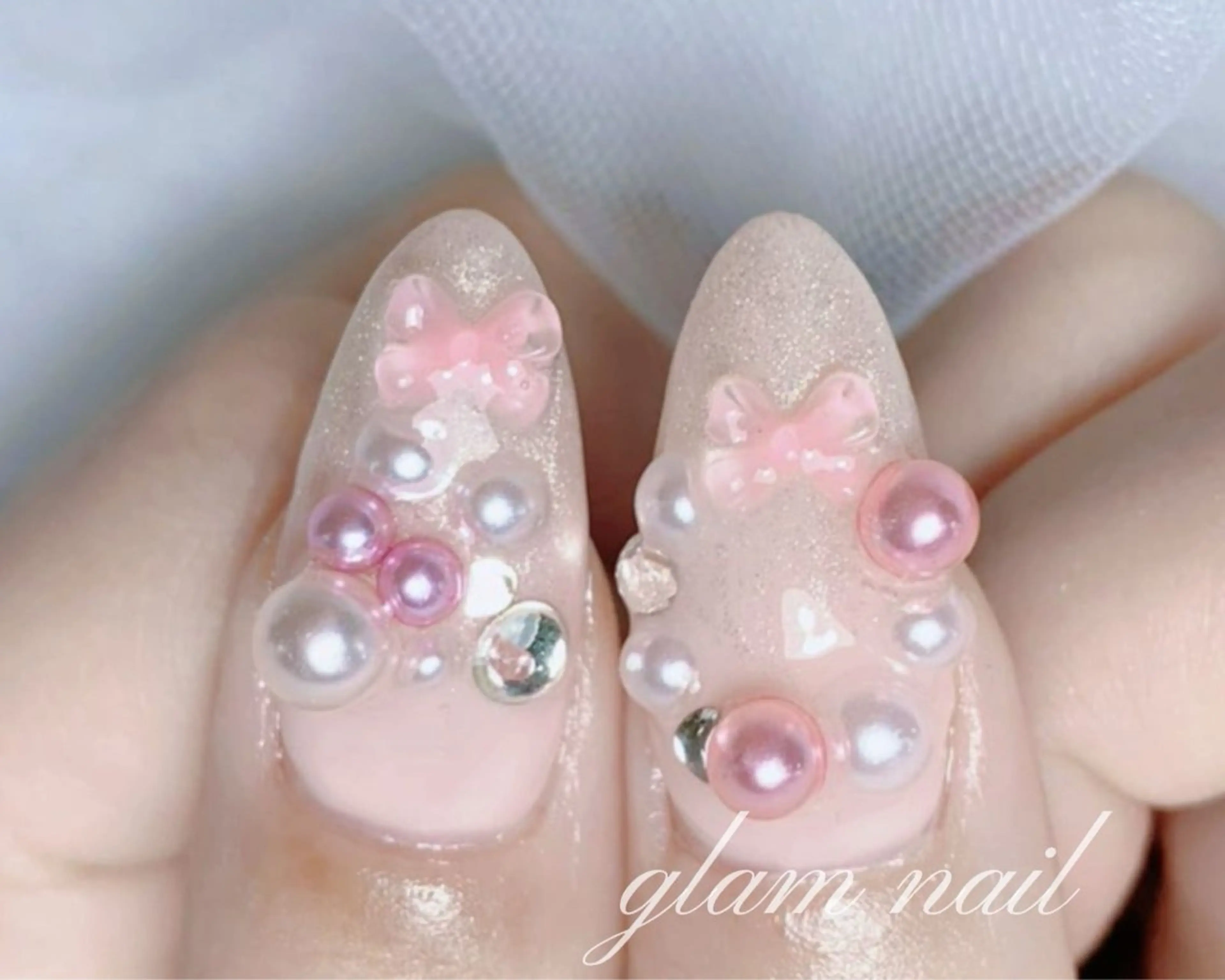 ネイル エツメ💅 長さだし🎀デザインのネイルデザイン