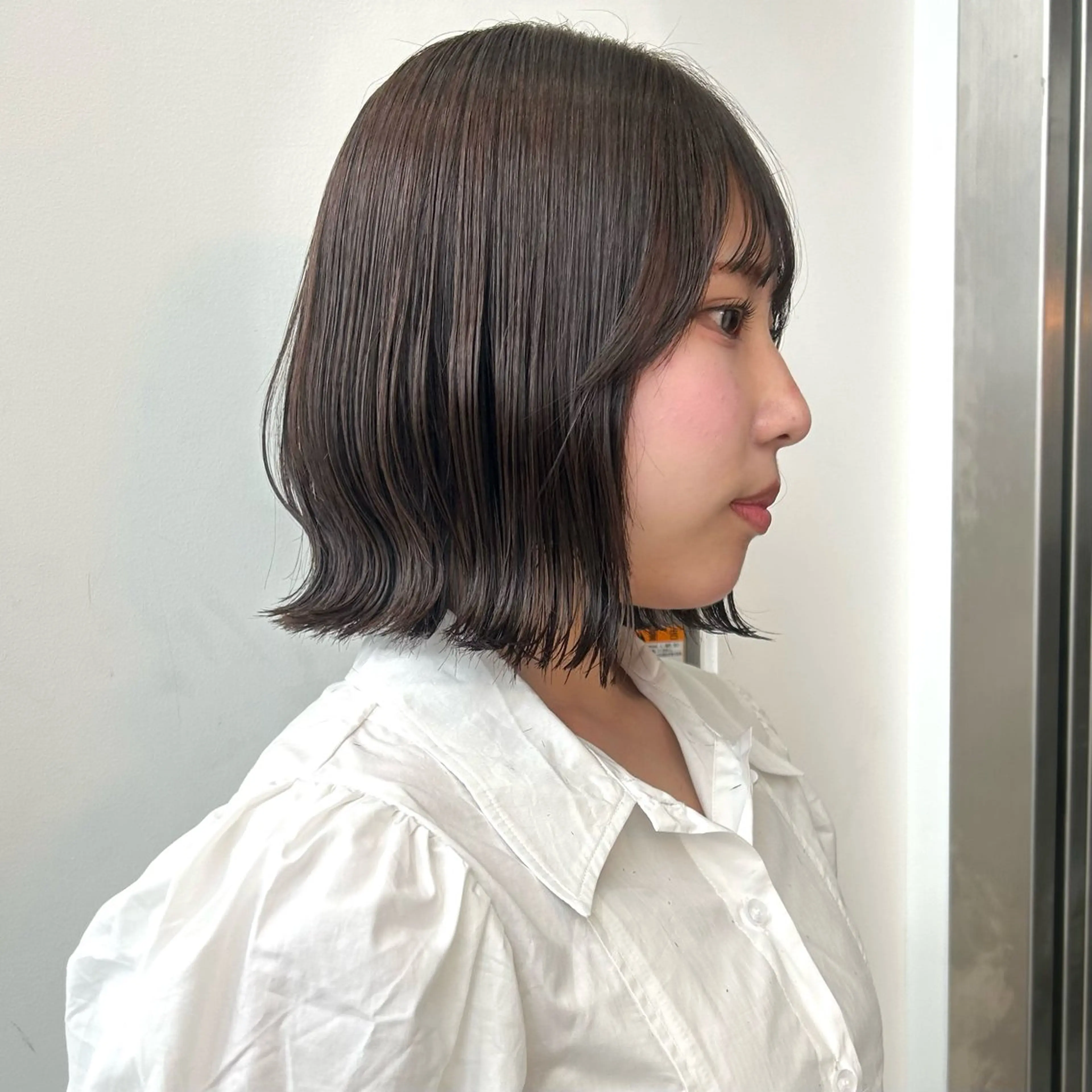 ミディアム カラー ブラウンカラー ボブ くびれヘア 韓国風ヘア ボブ/くびれボブ/ 髪質改善/Ru-kaのヘアスタイル