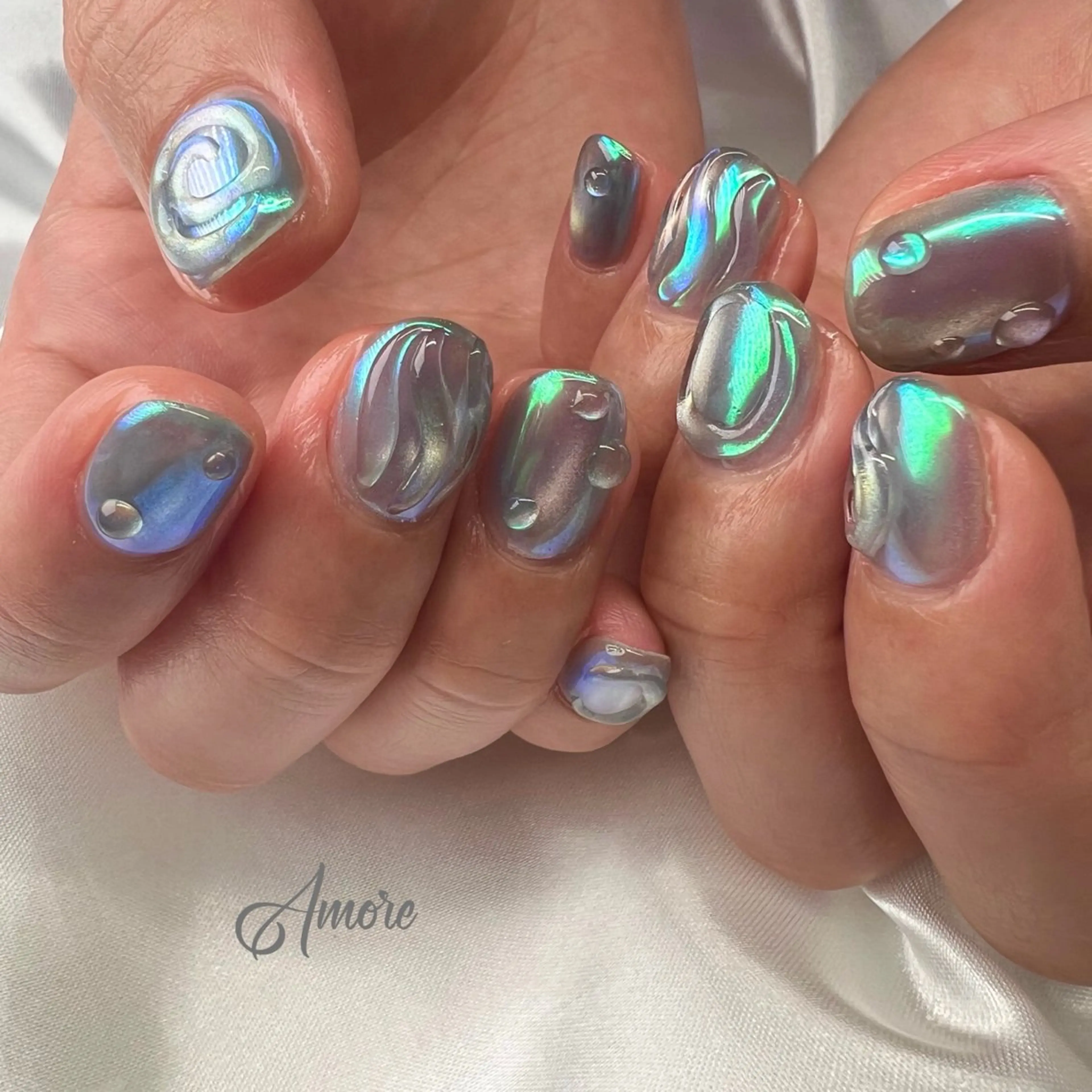 ネイル ジェルネイル キラキラネイル 韓国ネイル マグネットネイル パラジェル You kyehwaのネイルデザイン