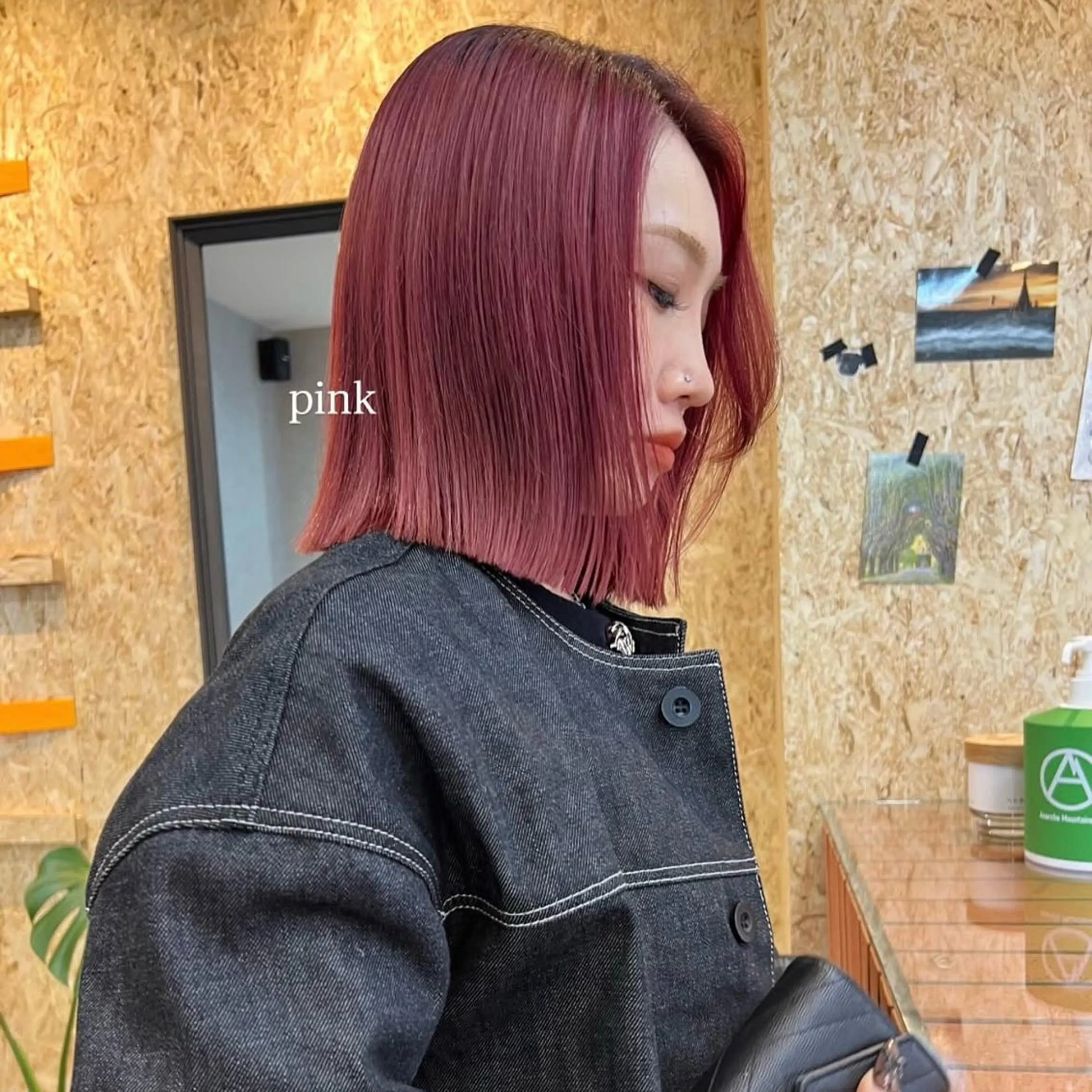 ミディアム ボブ 長めボブ カット ヘアカラー arisa/暖色 /伏見/レイヤーのヘアスタイル