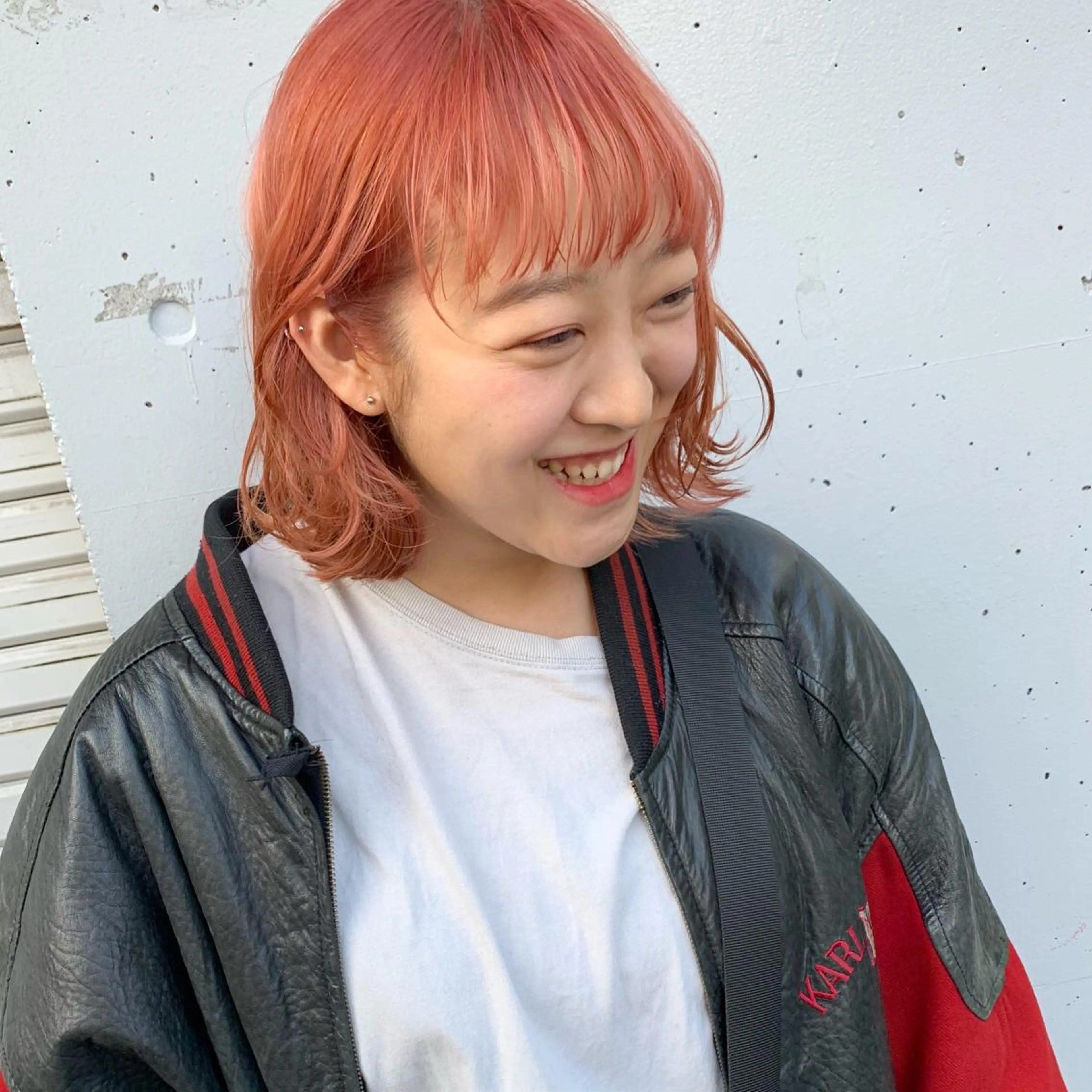 ミディアム カラー ピンクベージュ/新潟 万代/高橋桃葉🍑のヘアスタイル