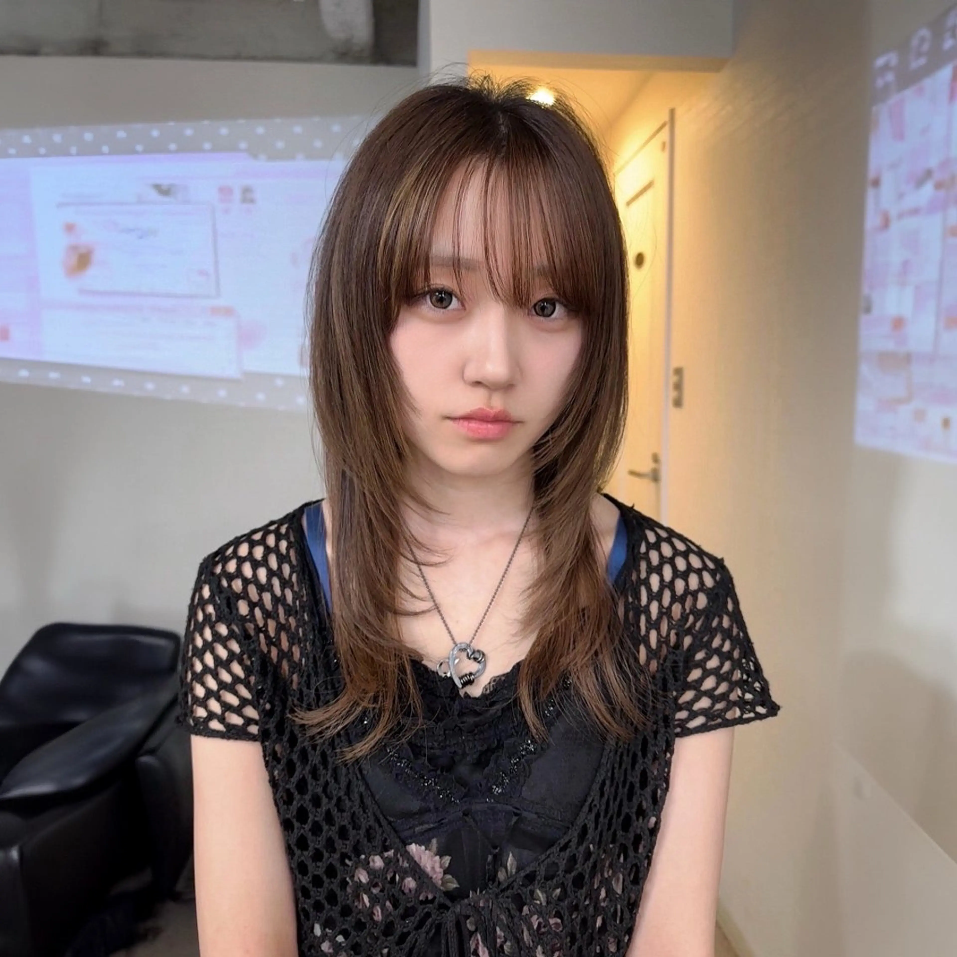 ロング カラー ブラウンカラー ナチュラルブラウン ハッシュカット 韓国風ヘア BANK'S hair所属・💐ケラチン 髪質改善寺坂雄飛💐のヘアスタイル