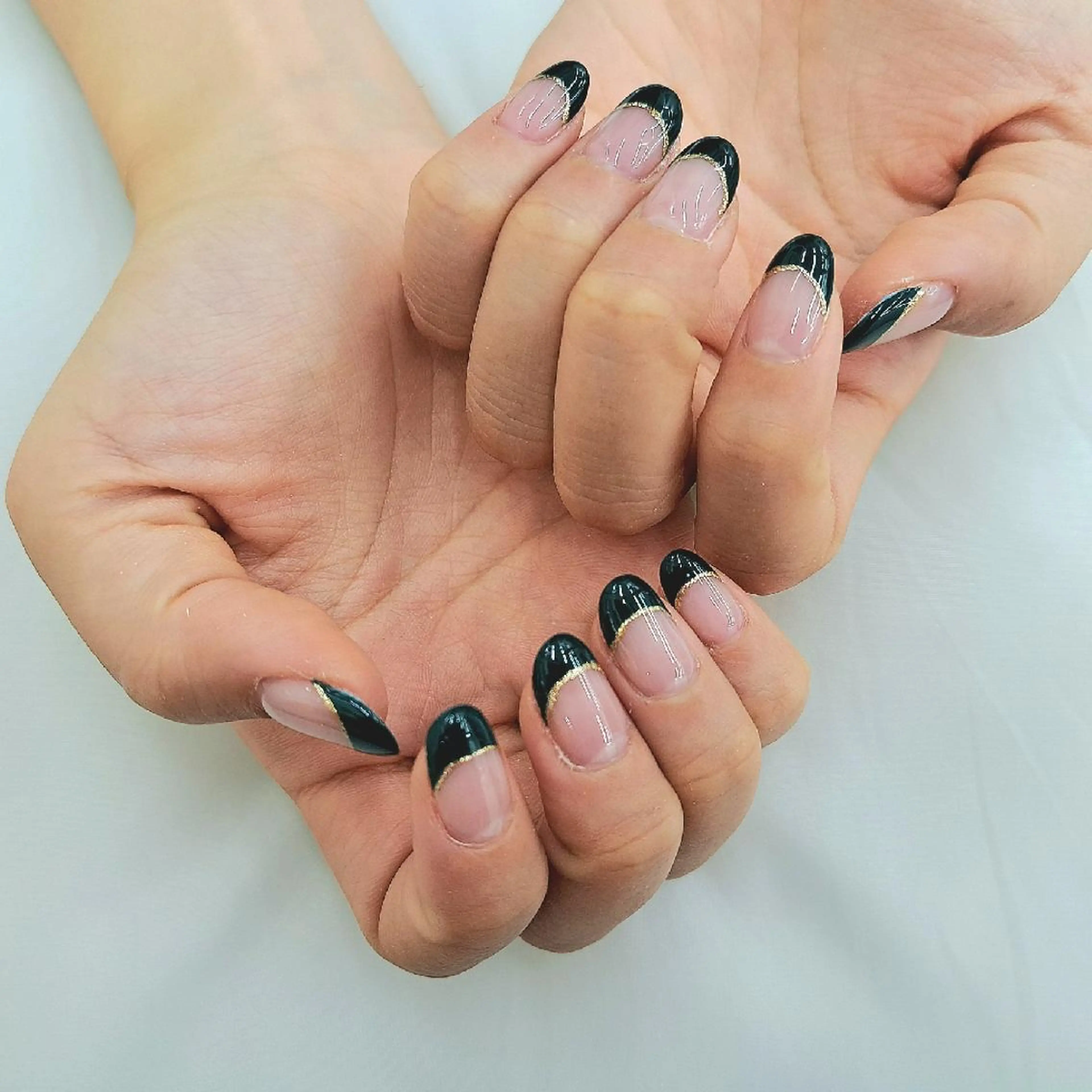 ネイル フレンチネイル ラメ(グリッター) ハンドネイル Bianca八王子 まえさだのネイルデザイン