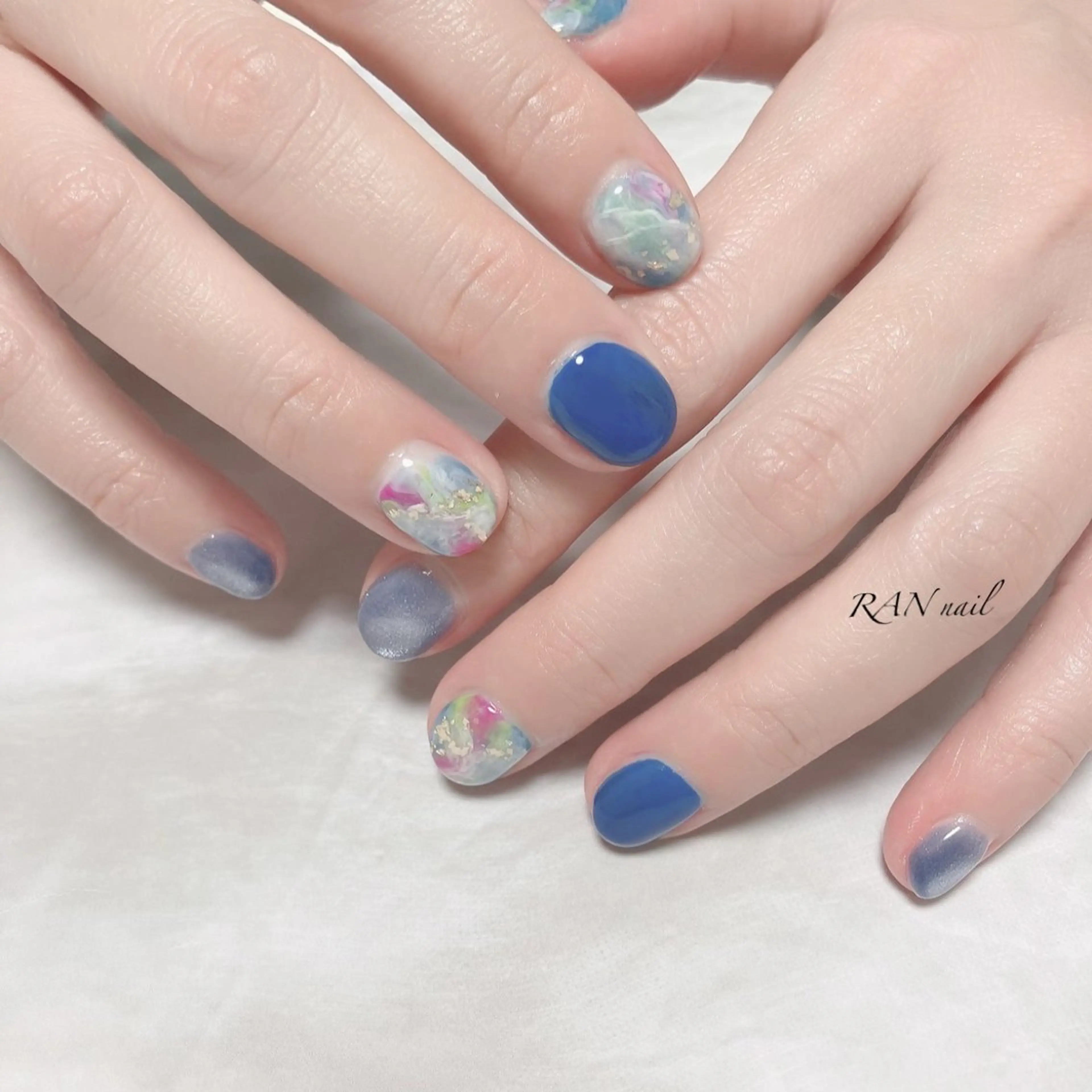 ネイル 成人式 キラキラネイル マグネットネイル ショートネイル シンプルネイル RAN nail 〜ランネイル〜所属・RAN nailのネイルデザイン