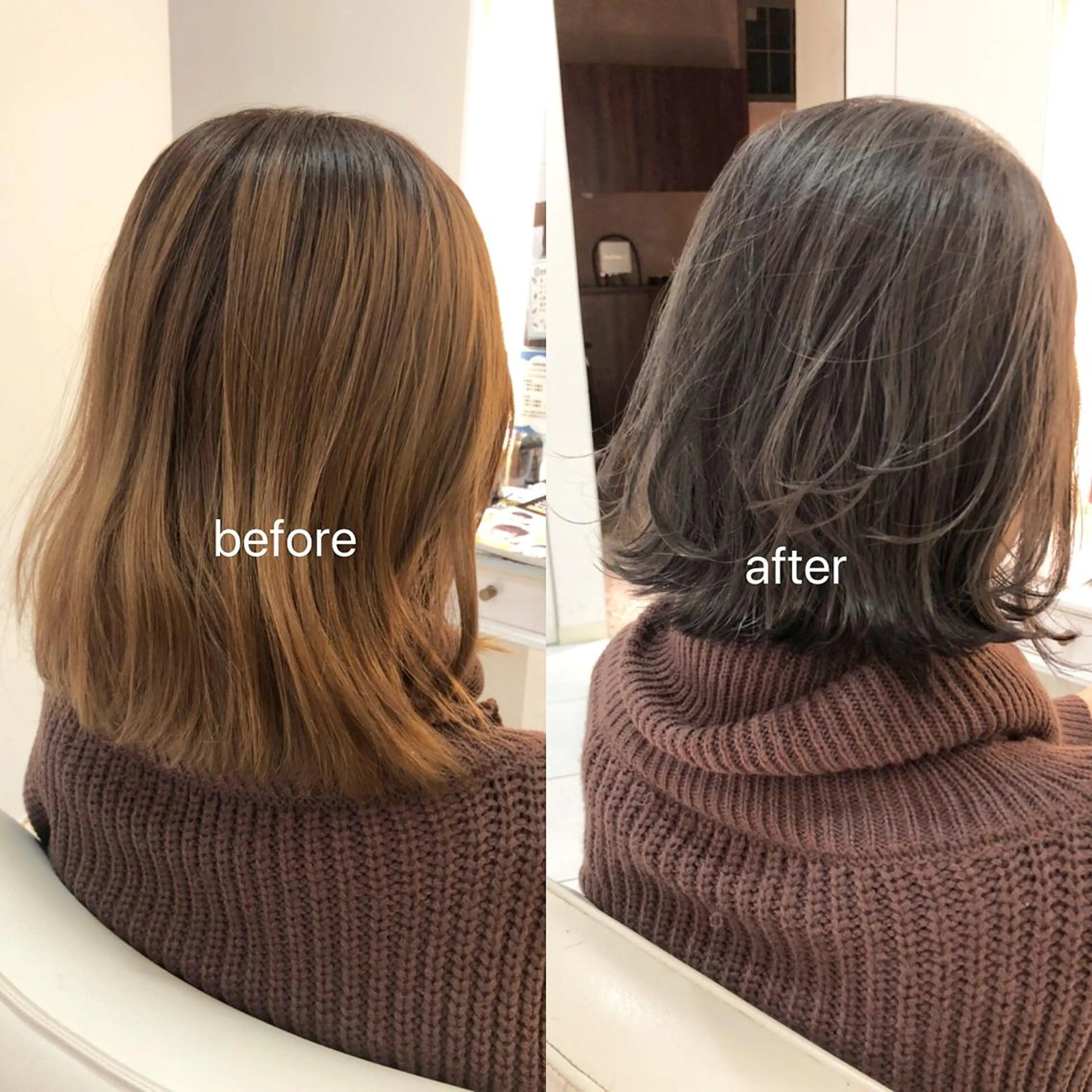 ミディアム カラー カット ヘアカラー トリートメント 店長/mao/ 前髪/顔周りカットのヘアスタイル