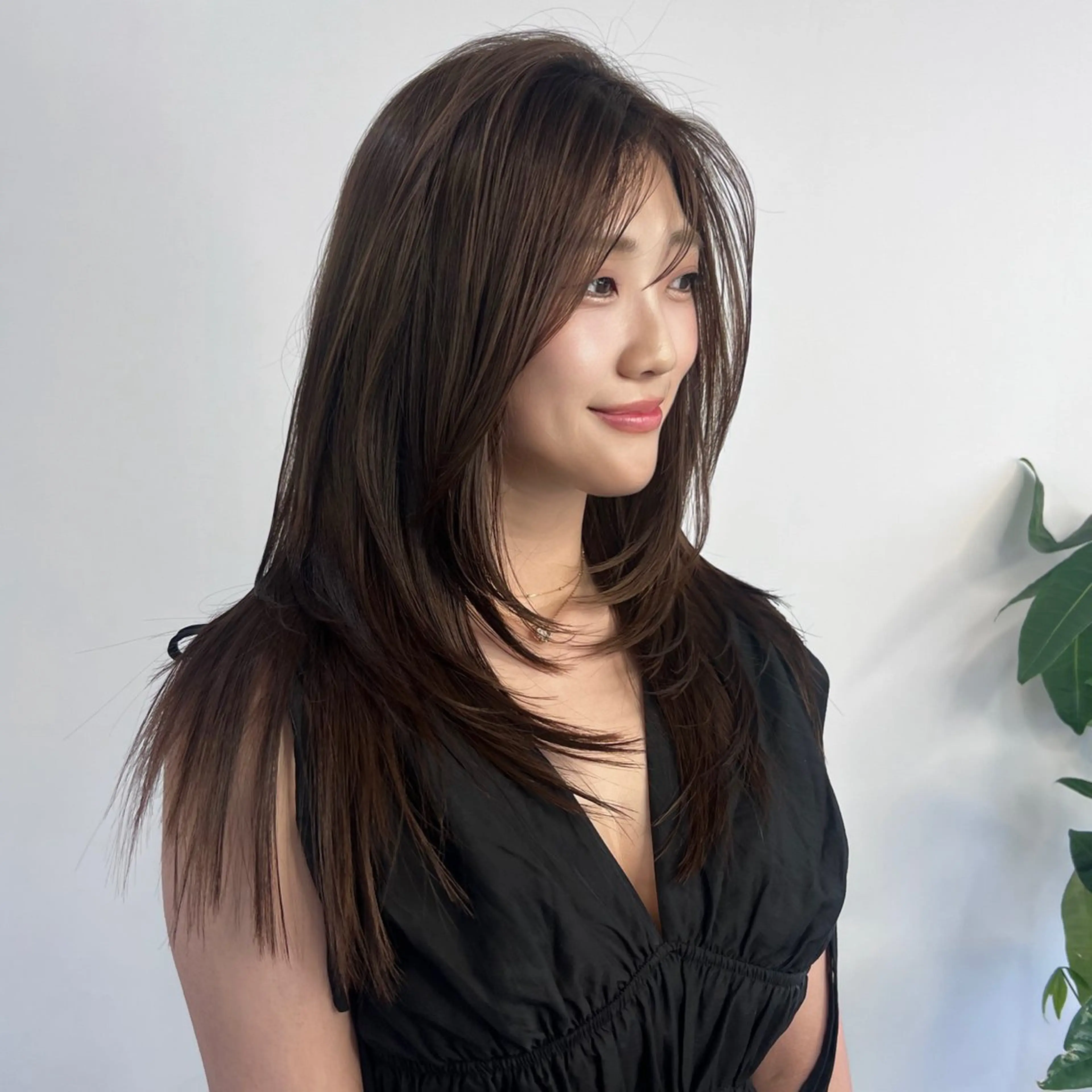 ロング カラー レイヤーカット トリートメント カット ヘアカラー トリートメント 武田涼レイヤーカット 髪質改善×縮毛矯正のヘアスタイル