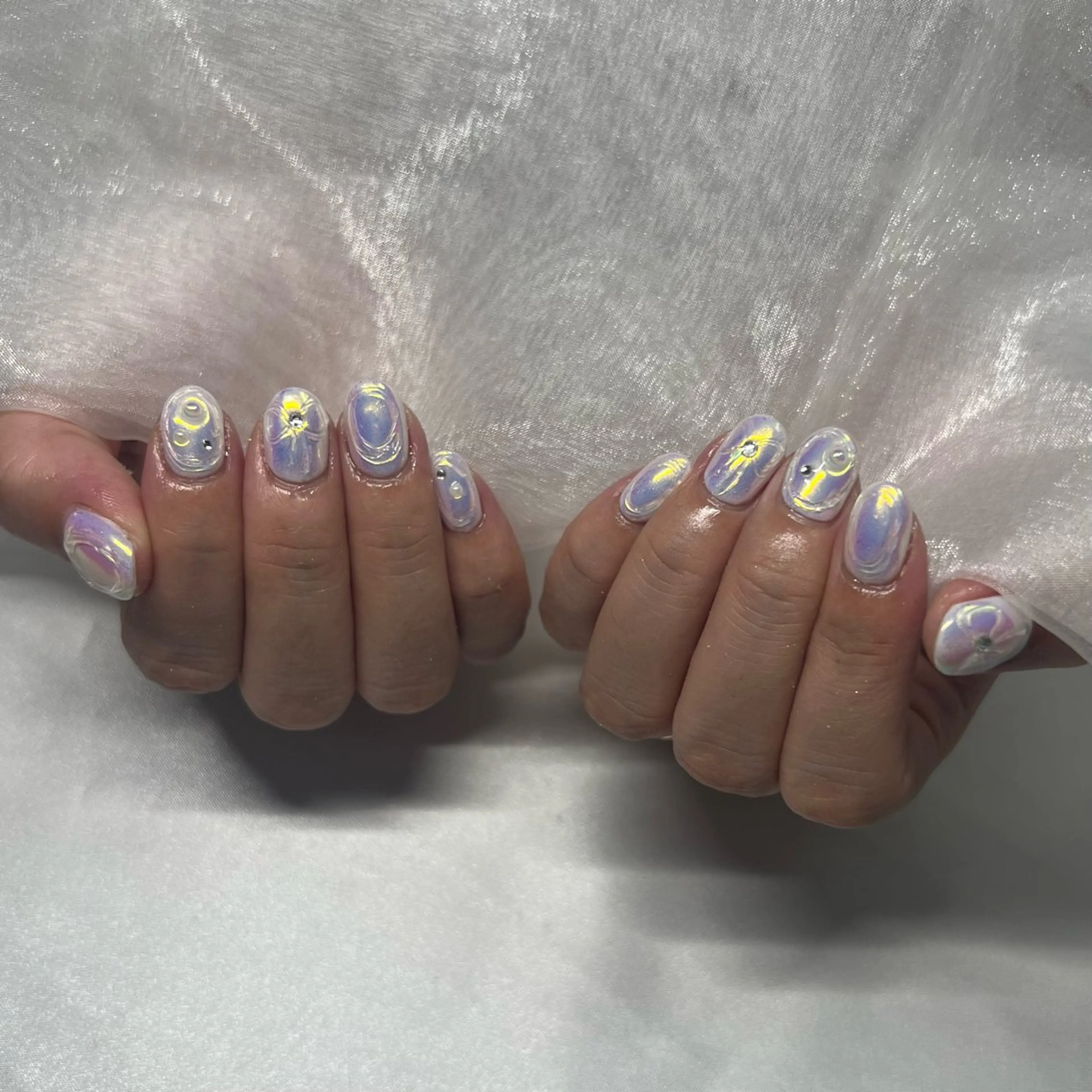 ネイル ジェルネイル 韓国ネイル ラメ(グリッター) マグネットネイル ミラーネイル ハンドネイル -nail salon-Reward所属・nail salon Rewardのネイルデザイン