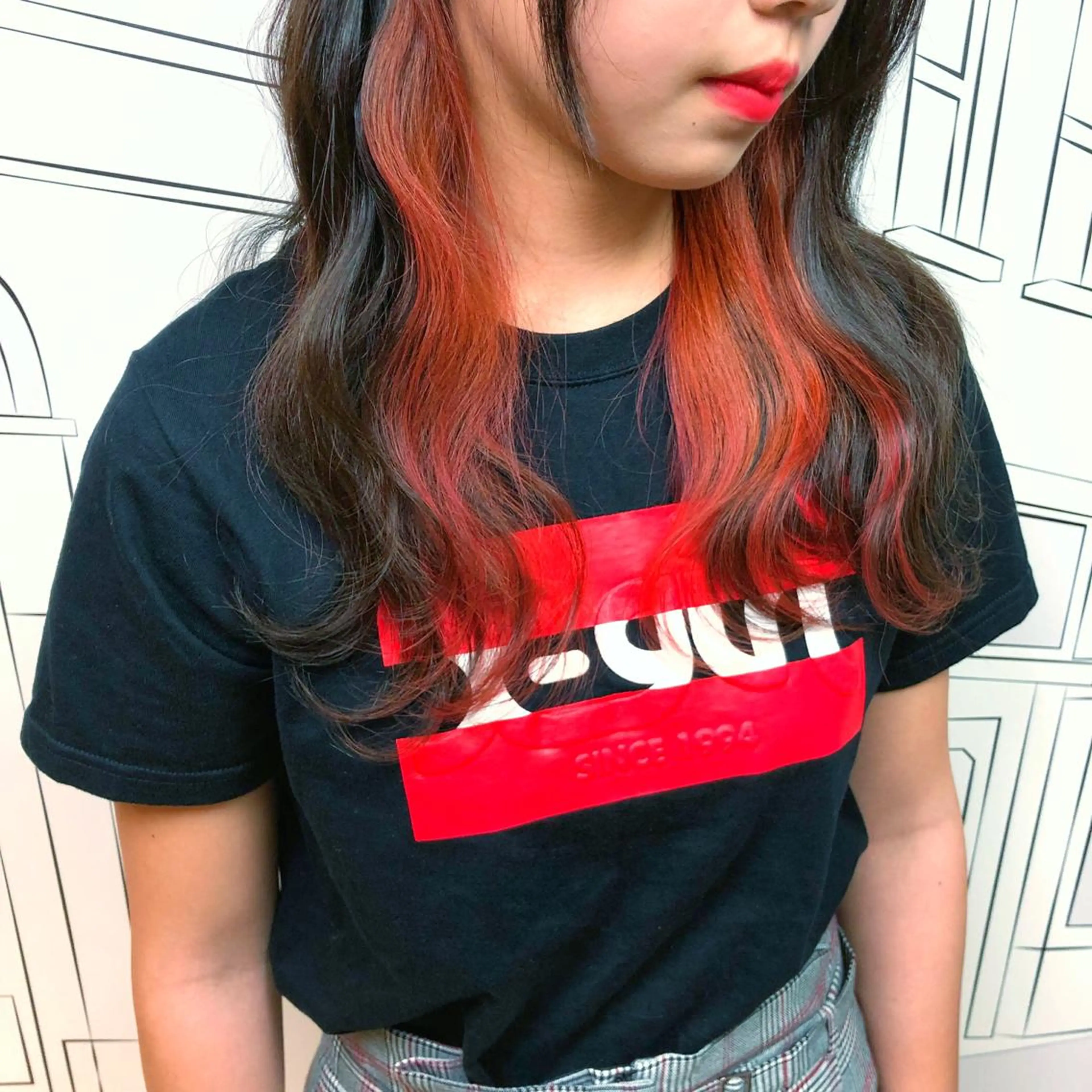 ミディアム カラー レッドカラー レイヤー⭐️カラー ⭐️平川雅史のヘアスタイル