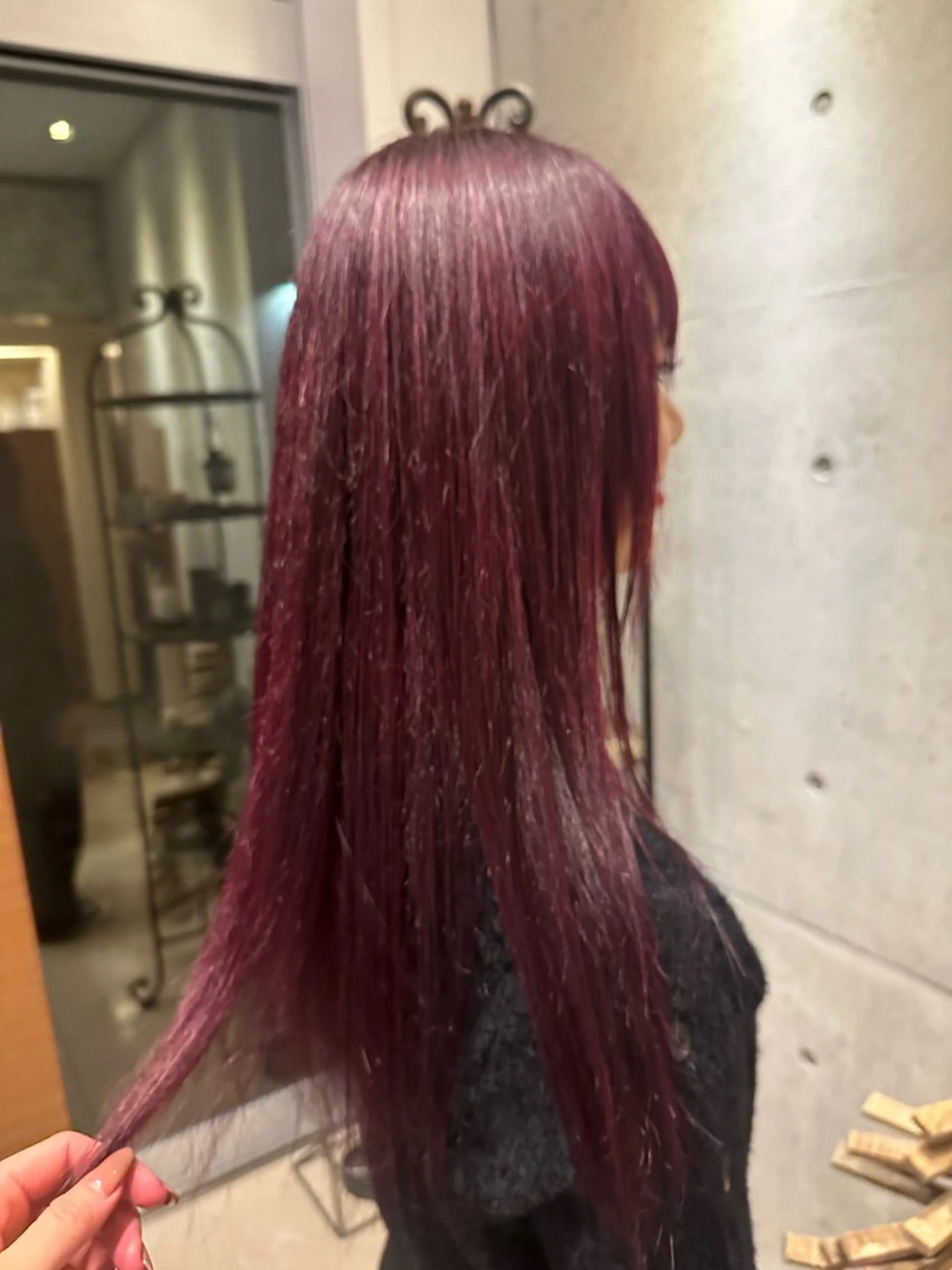 ロング カラー レッドカラー waku所属・juna🌺/海外 ヘア/ハイトーンのヘアスタイル