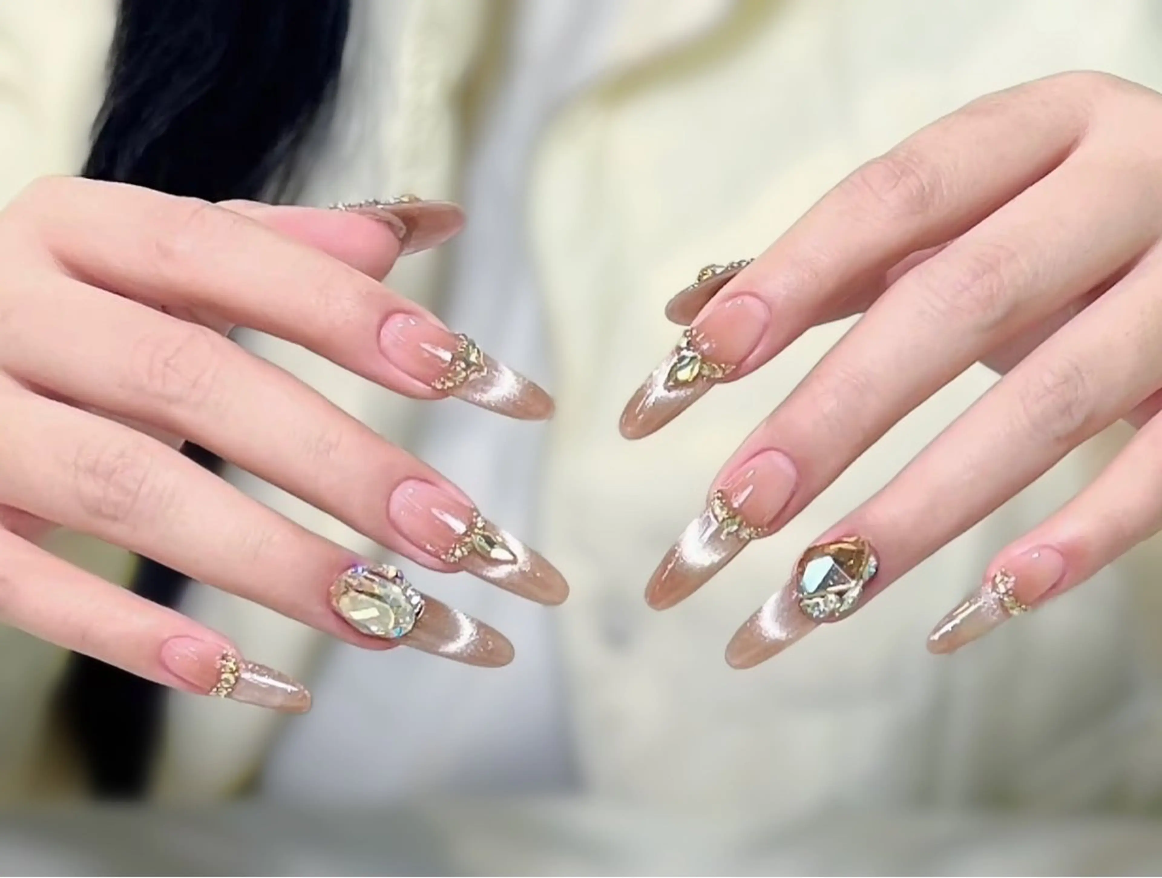 ネイル アートネイル チークネイル フレンチネイル ジェルネイル グリーン YK Beauty Salonのマツエク・マツパデザイン