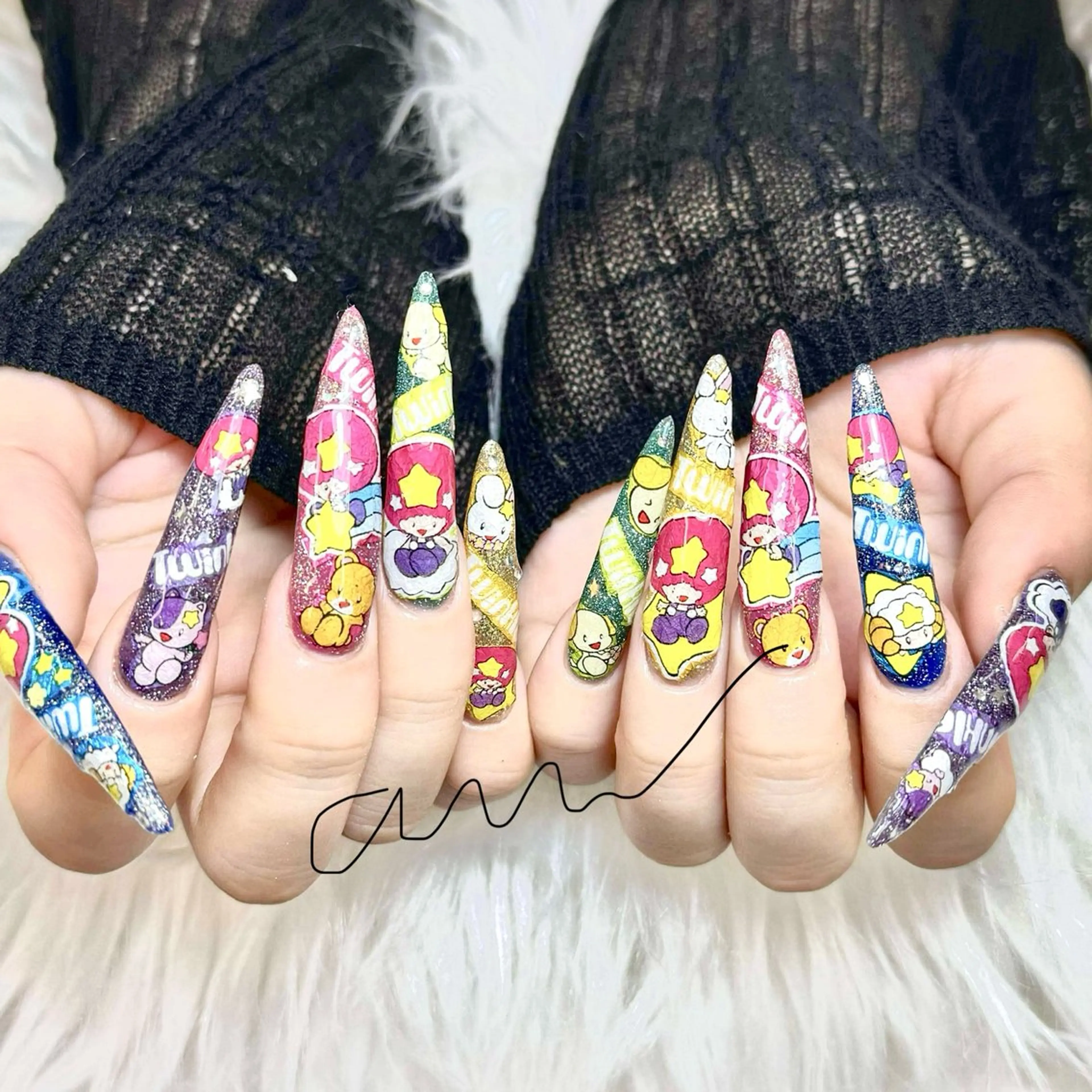 ネイル アートネイル オーロラネイル チークネイル 長さ出し フットネイル ハンドネイル Anh 高田馬場のネイルデザイン