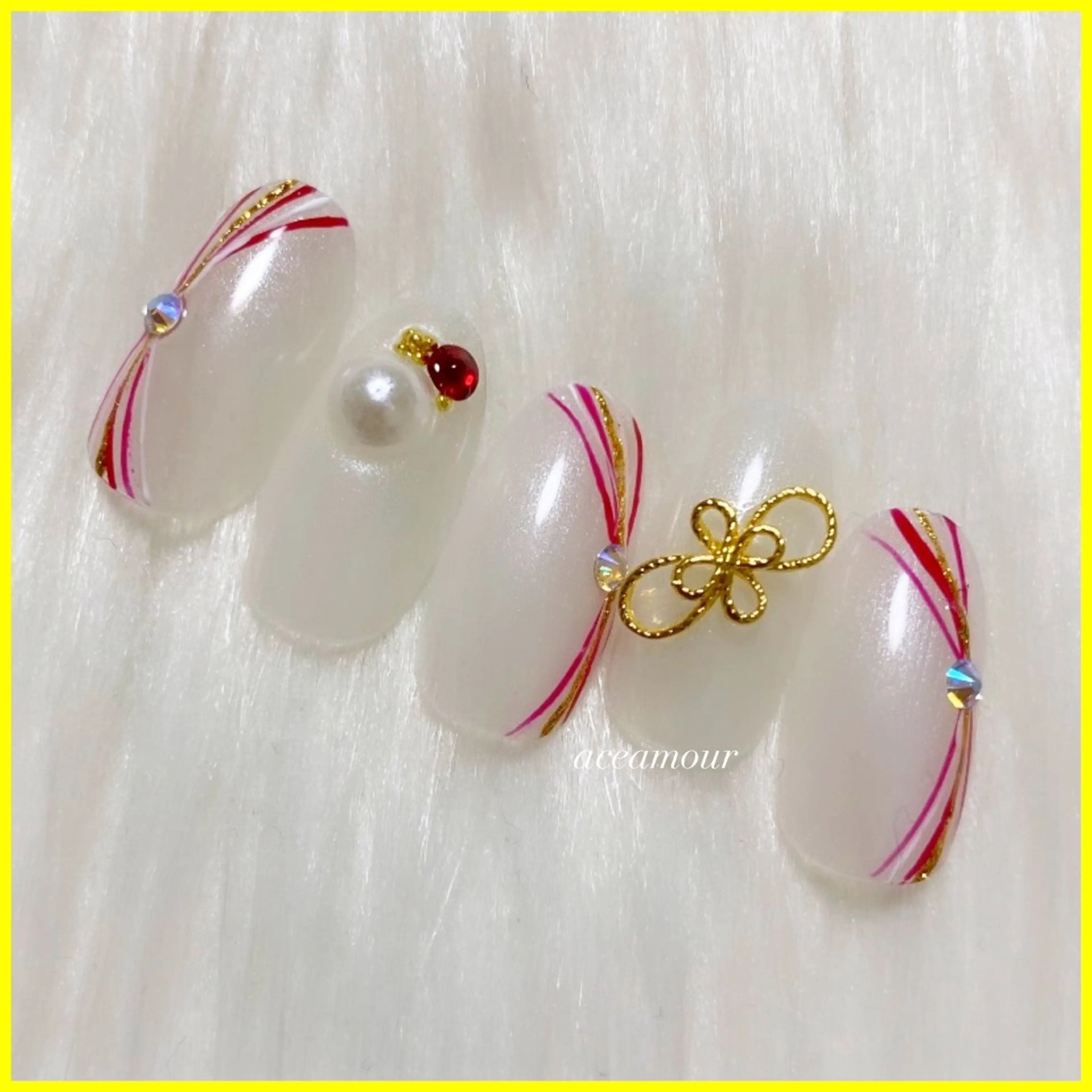 ネイル 成人式 ネイル/耳つぼ /新ホワイトニングのネイルデザイン