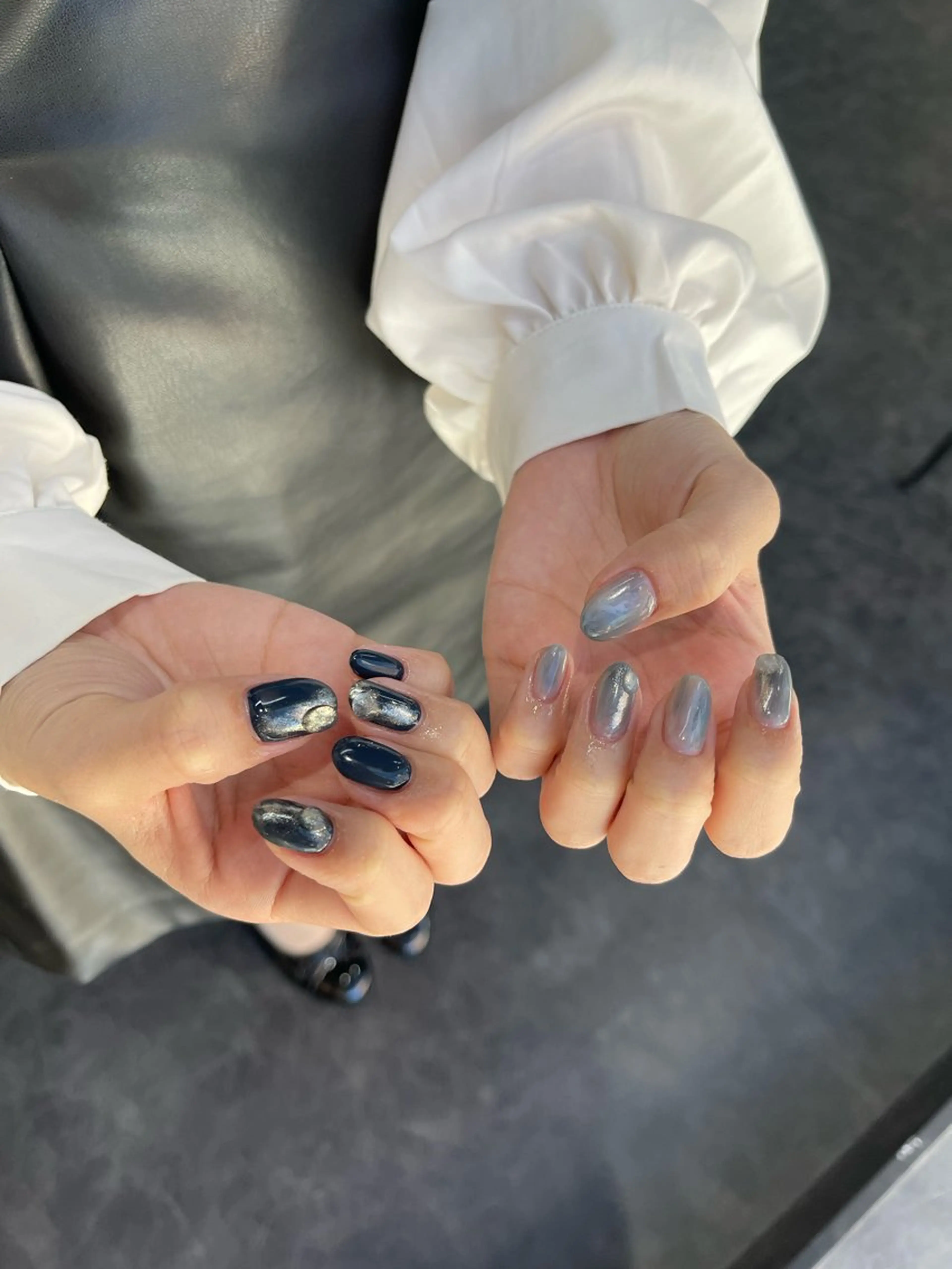 ネイル フレンチネイル マグネットネイル ニュアンスネイル ワンカラーネイル ハンドネイル GRANDE大須 Cecil💜のネイルデザイン