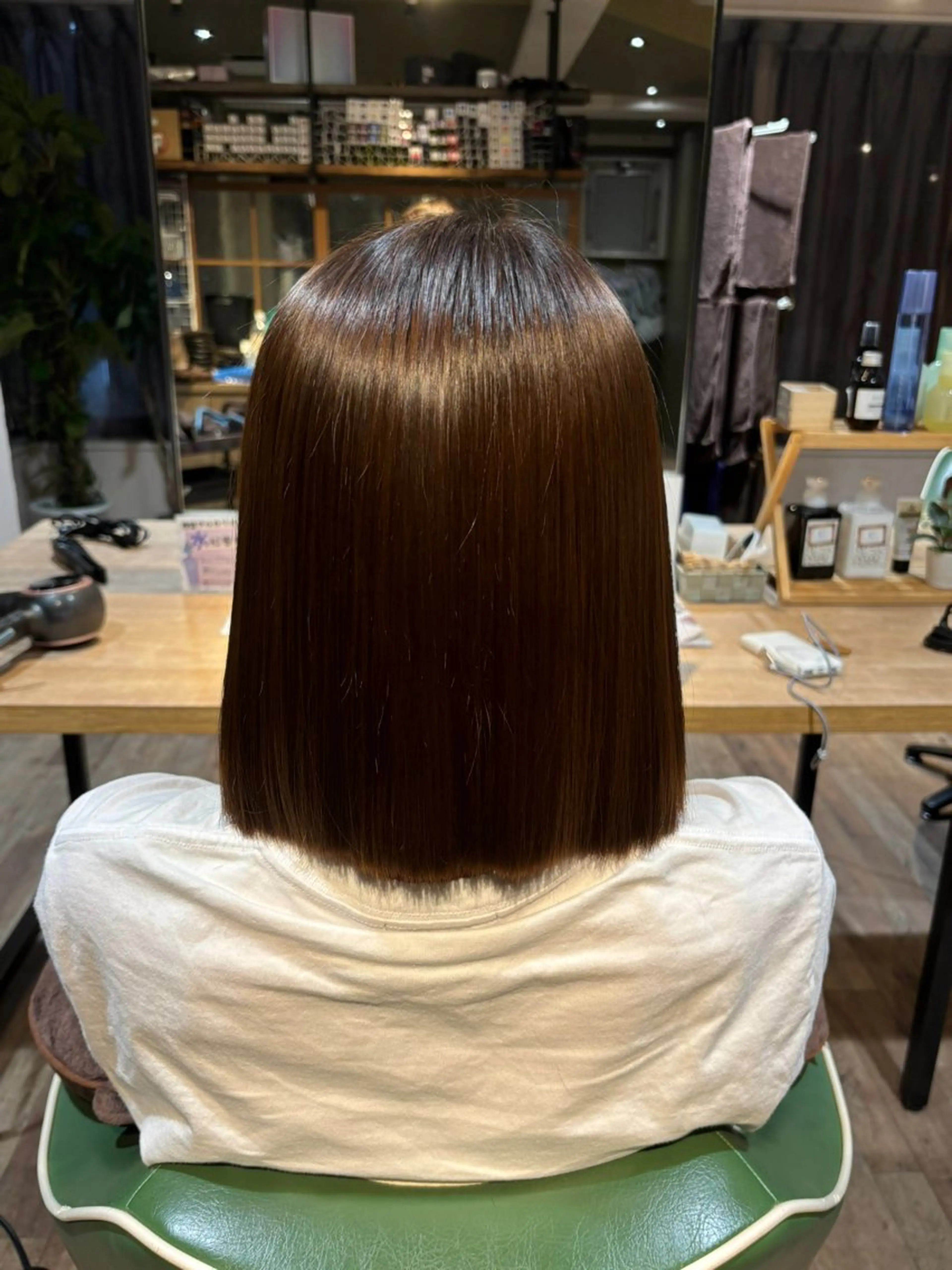 ミディアム カラー 縮毛矯正 渡邊 陽大のヘアスタイル