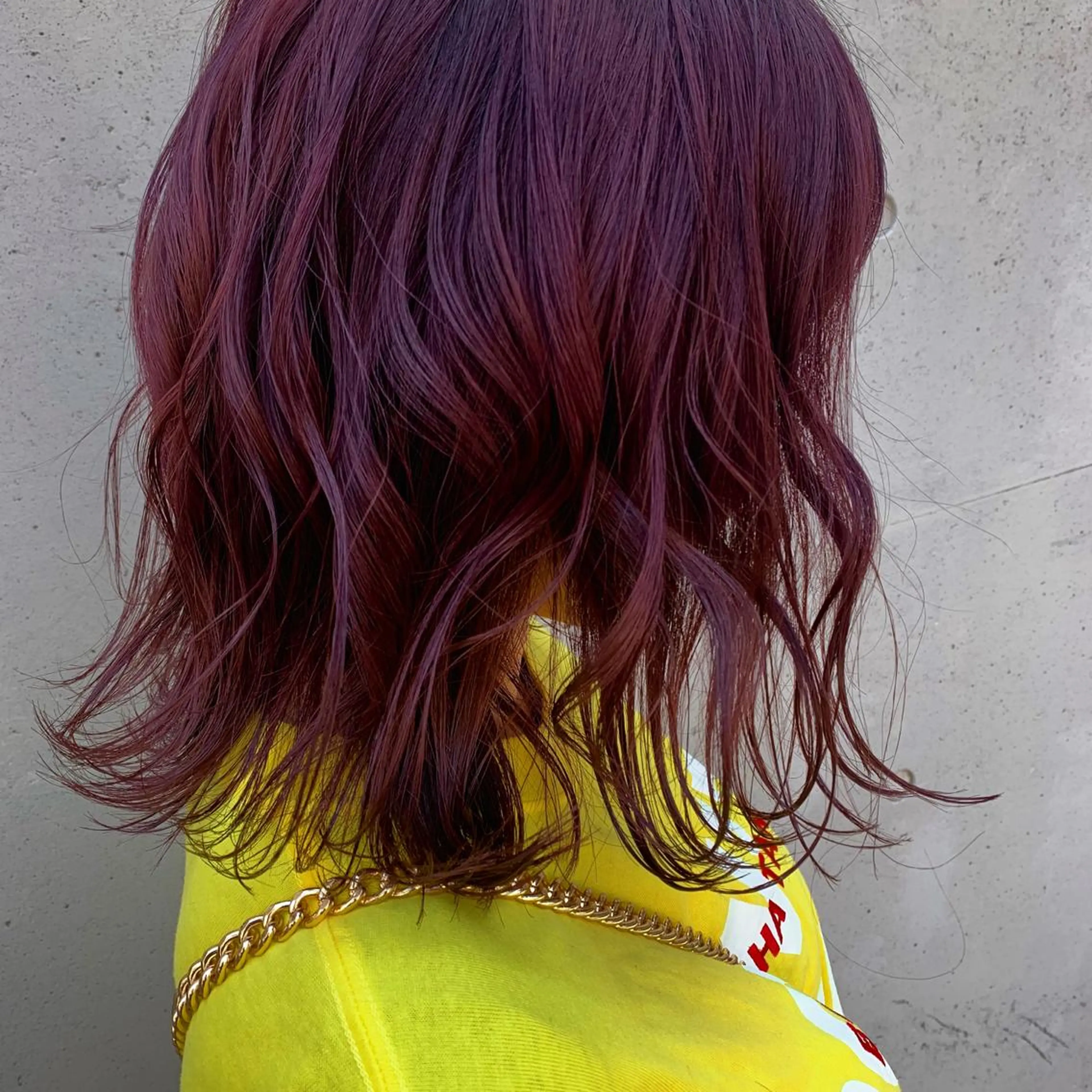 ミディアム カラー パーマ ヘアアレンジ メンズ キッズ マツエク・マツパ ディープパープル パープルカラー Luela堅田所属・田中 裕士のヘアスタイル