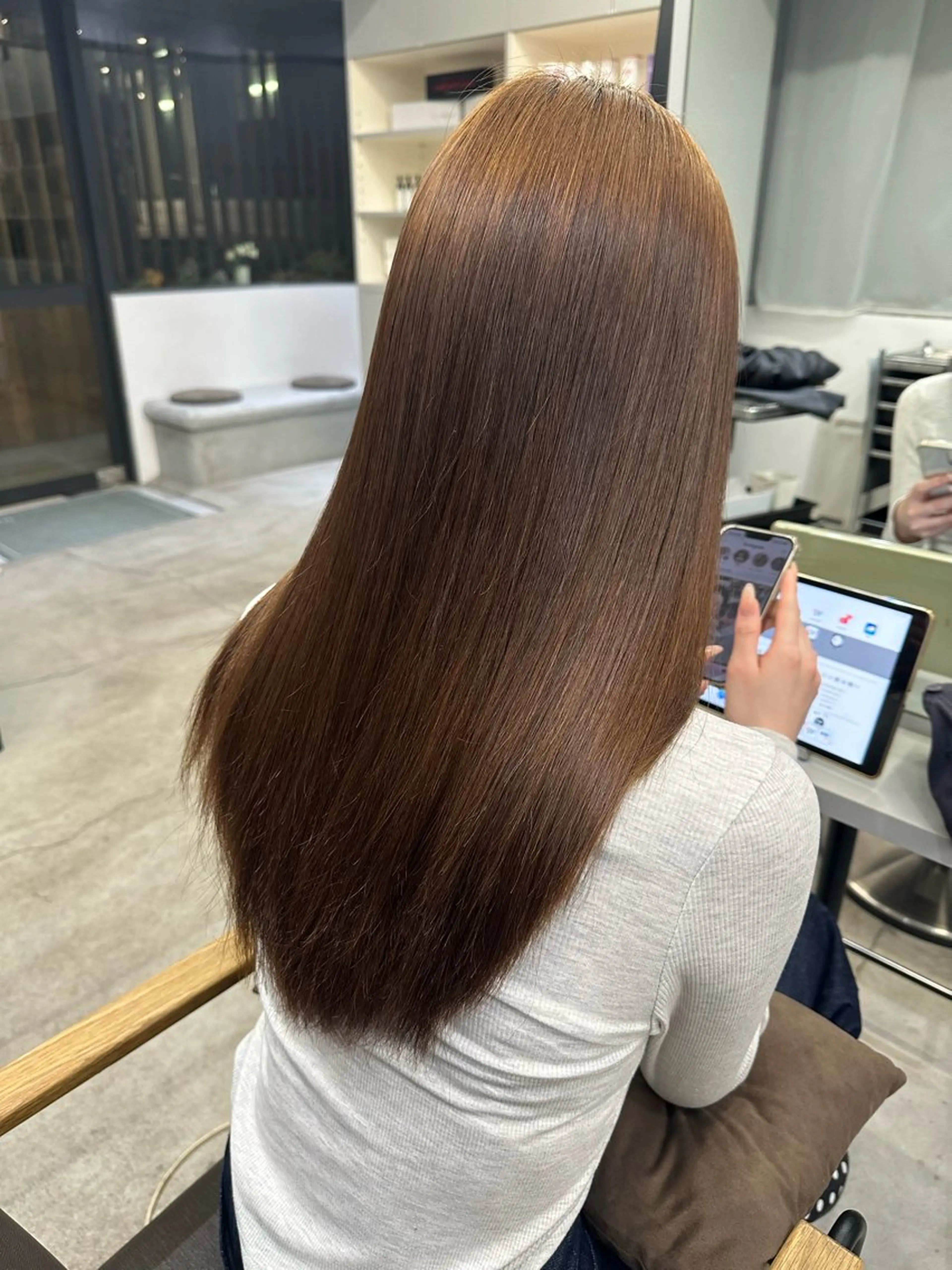 ロング パーマ 縮毛矯正 ハイトーンカラー が絶対可愛い✨泰聖✨のヘアスタイル