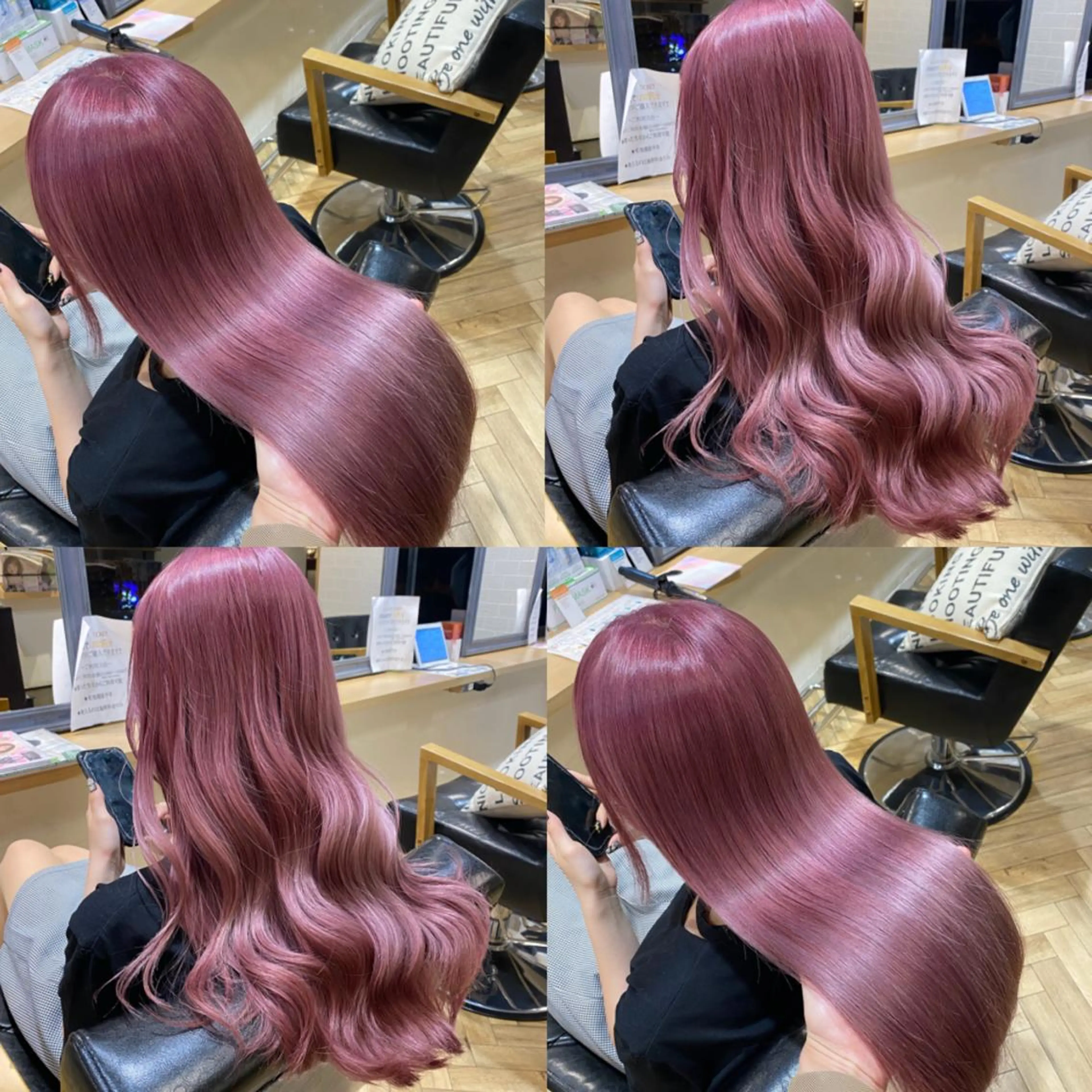 ロング カラー ブリーチ ピンクカラー 艶カラー/韓国顔周り 🎀mamiのヘアスタイル