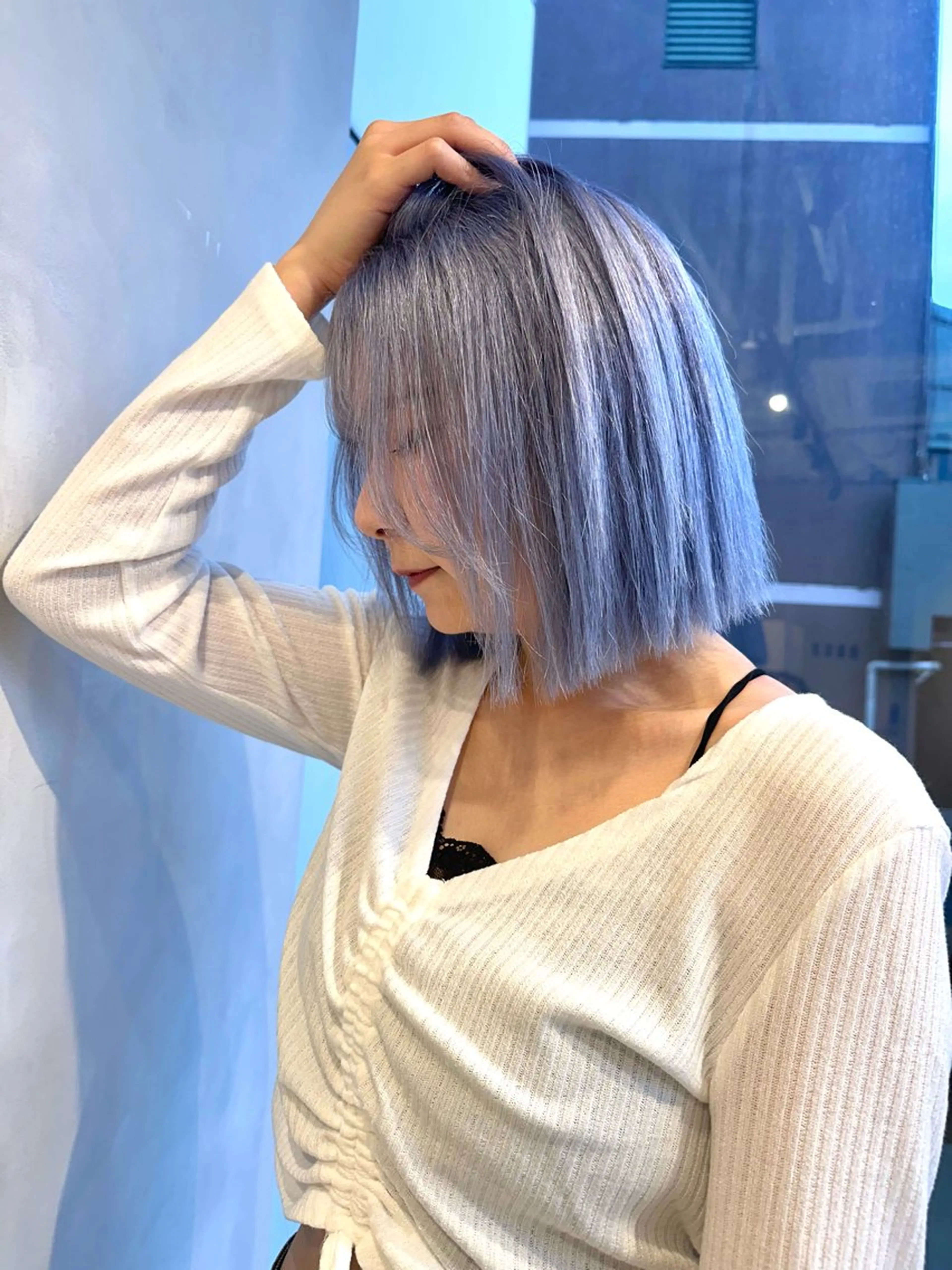 ショート カラー ブルーカラー ラベンダーカラー ボブ カット ヘアカラー トリートメント 似合わせ小顔ショート /akane🐰♥️のヘアスタイル