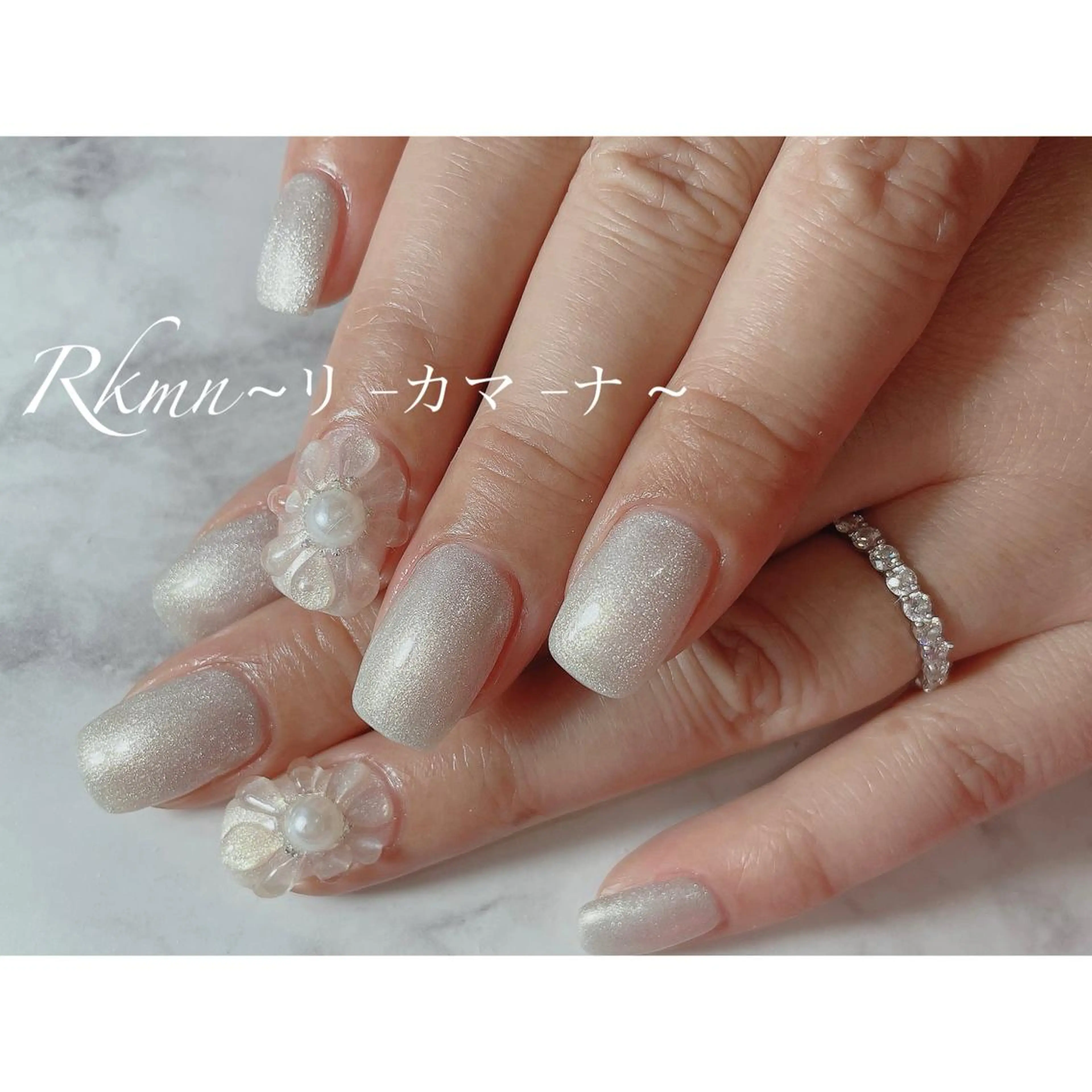 ネイル アートネイル フラワーネイル ラメ(グリッター) ぷっくりネイル シンプルネイル ハンドネイル フットネイル ハンドケア Rkmn ~リ-カマ-ナ~のネイルデザイン