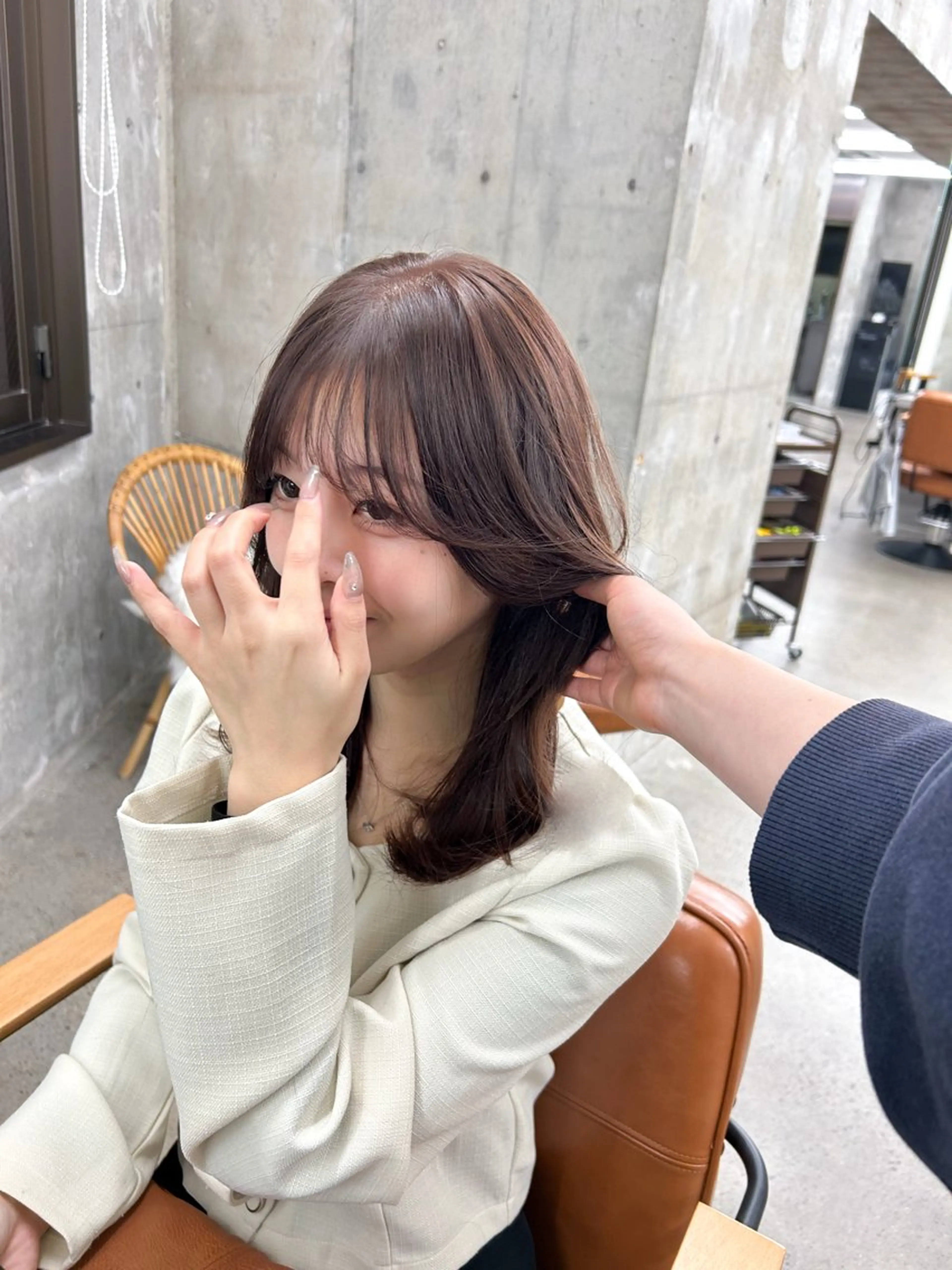 ミディアム カラー カット ヘアカラー トリートメント 透明感/ベージュ /kazui🐈のヘアスタイル