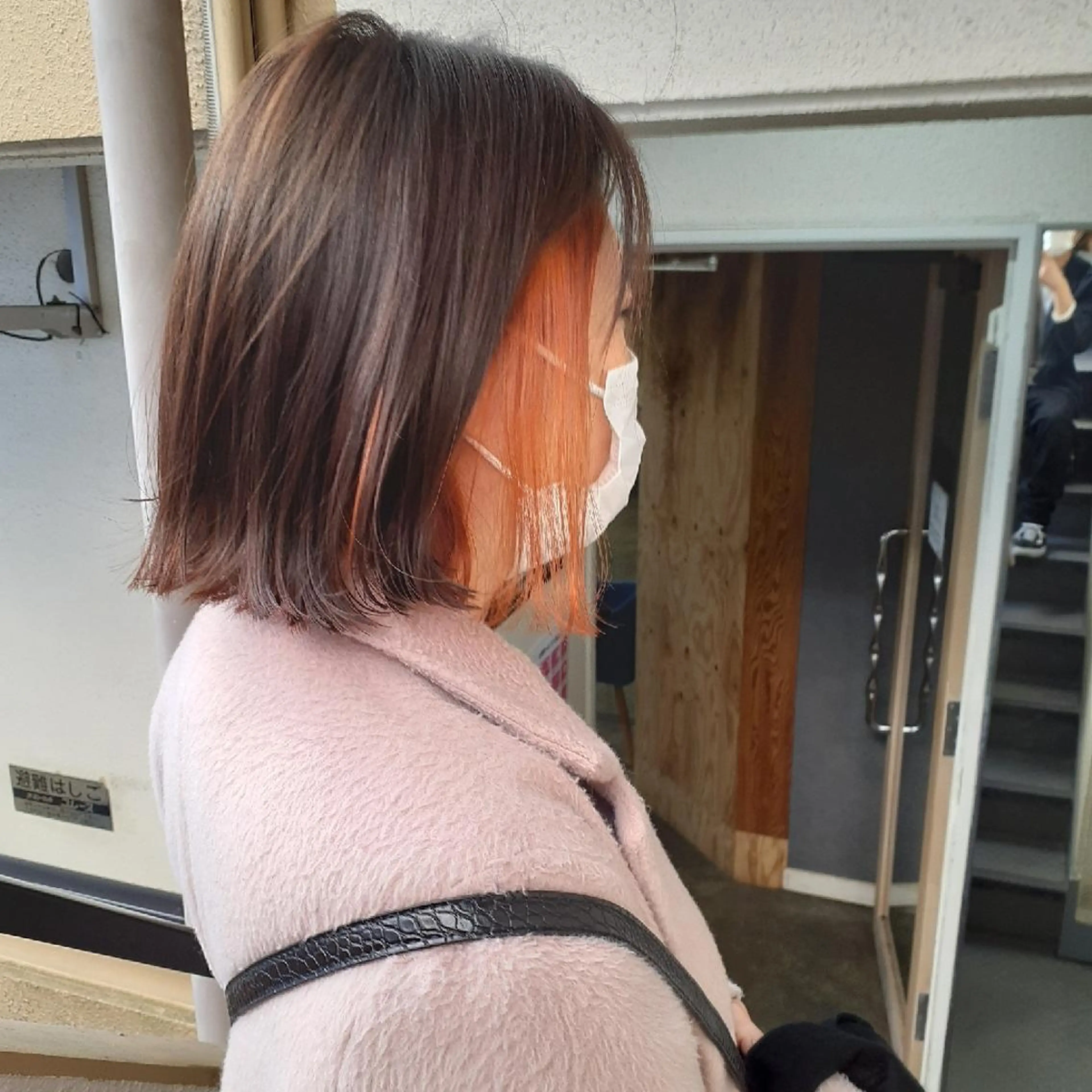 ミディアム カラー インナーカラー オレンジ ヘアカラー トリートメント 🔳髪質改善🔳 岡本陽のヘアスタイル