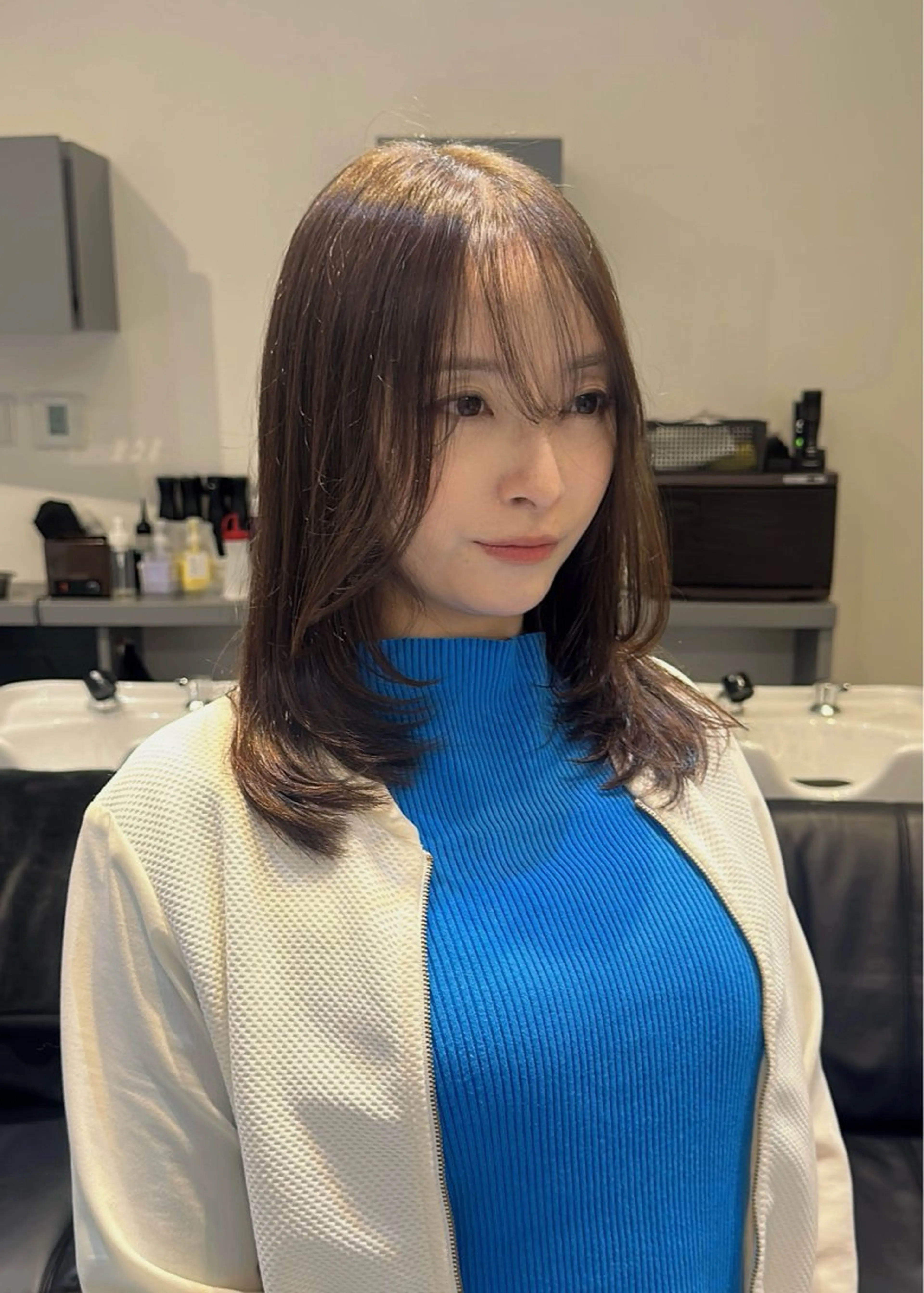 セミロング カラー カット ヘアカラー レイヤー/ハイトーン WAKANAのヘアスタイル