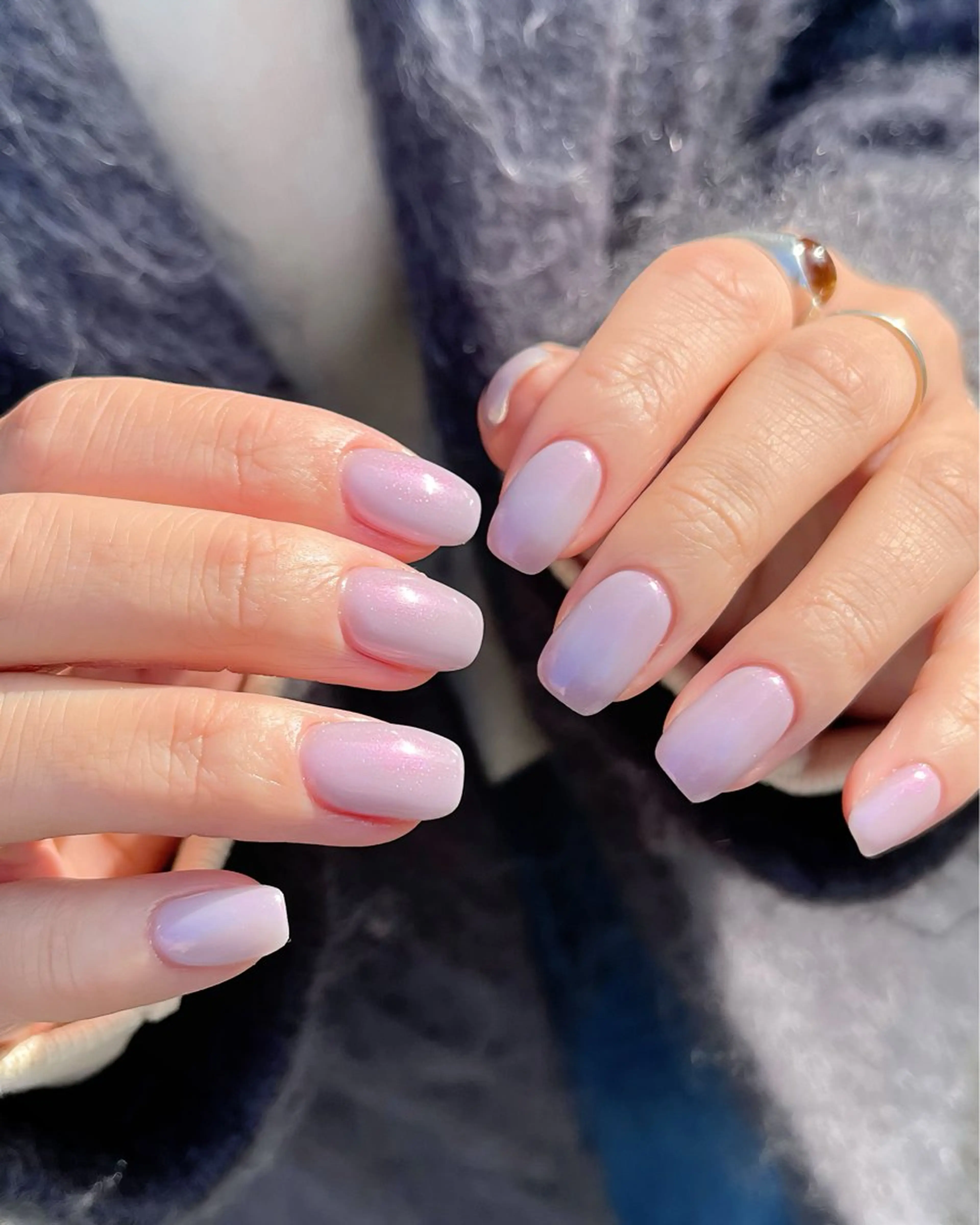 ネイル チークネイル 長さ出し フレンチネイル 水色 ワンホンネイル ハンドネイル ハンドケア 🫧OPELIA NAIL渋谷🫧のネイルデザイン
