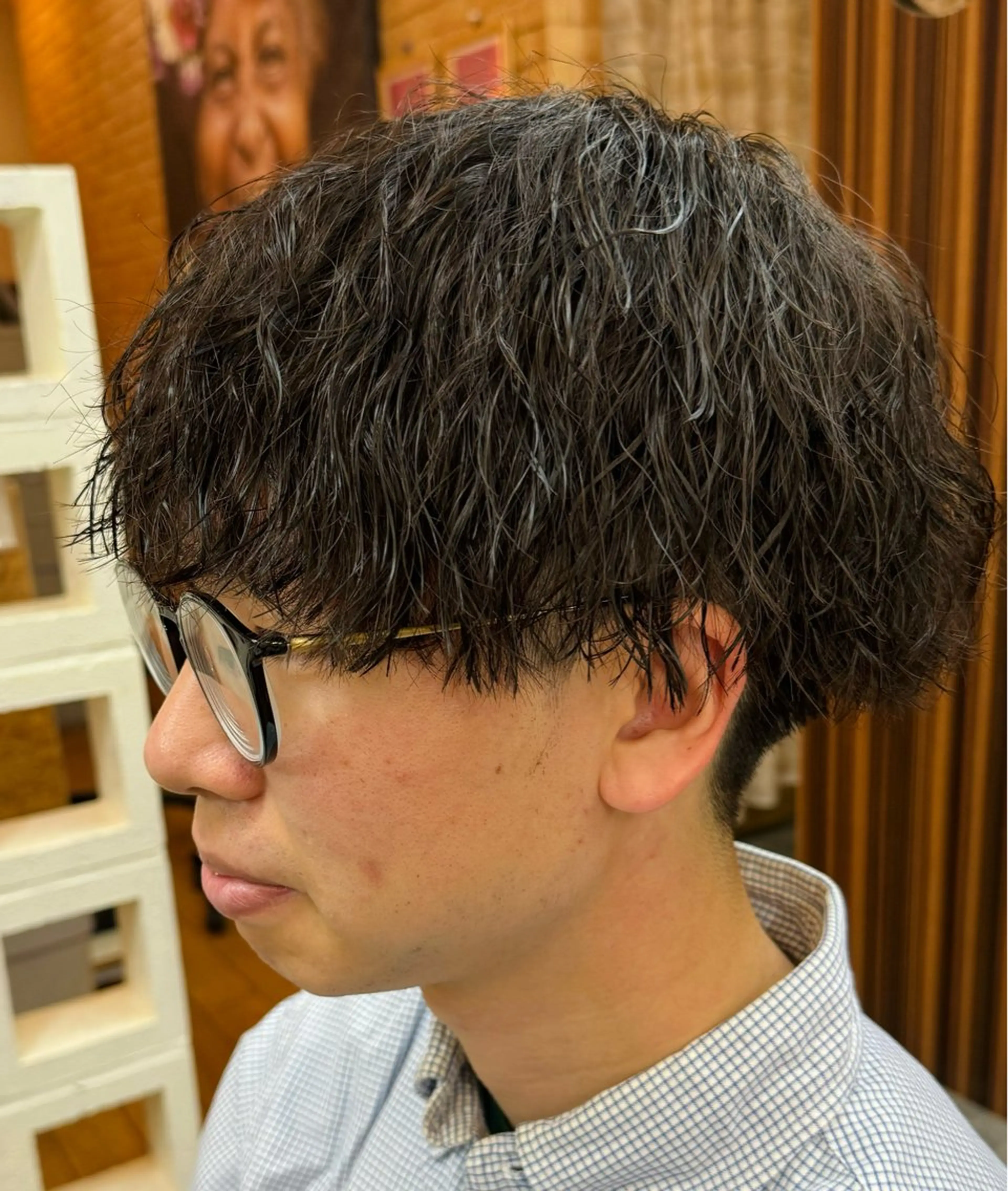 ミディアム メンズ 焼津メンズパーマ特化 大石雄生のヘアスタイル