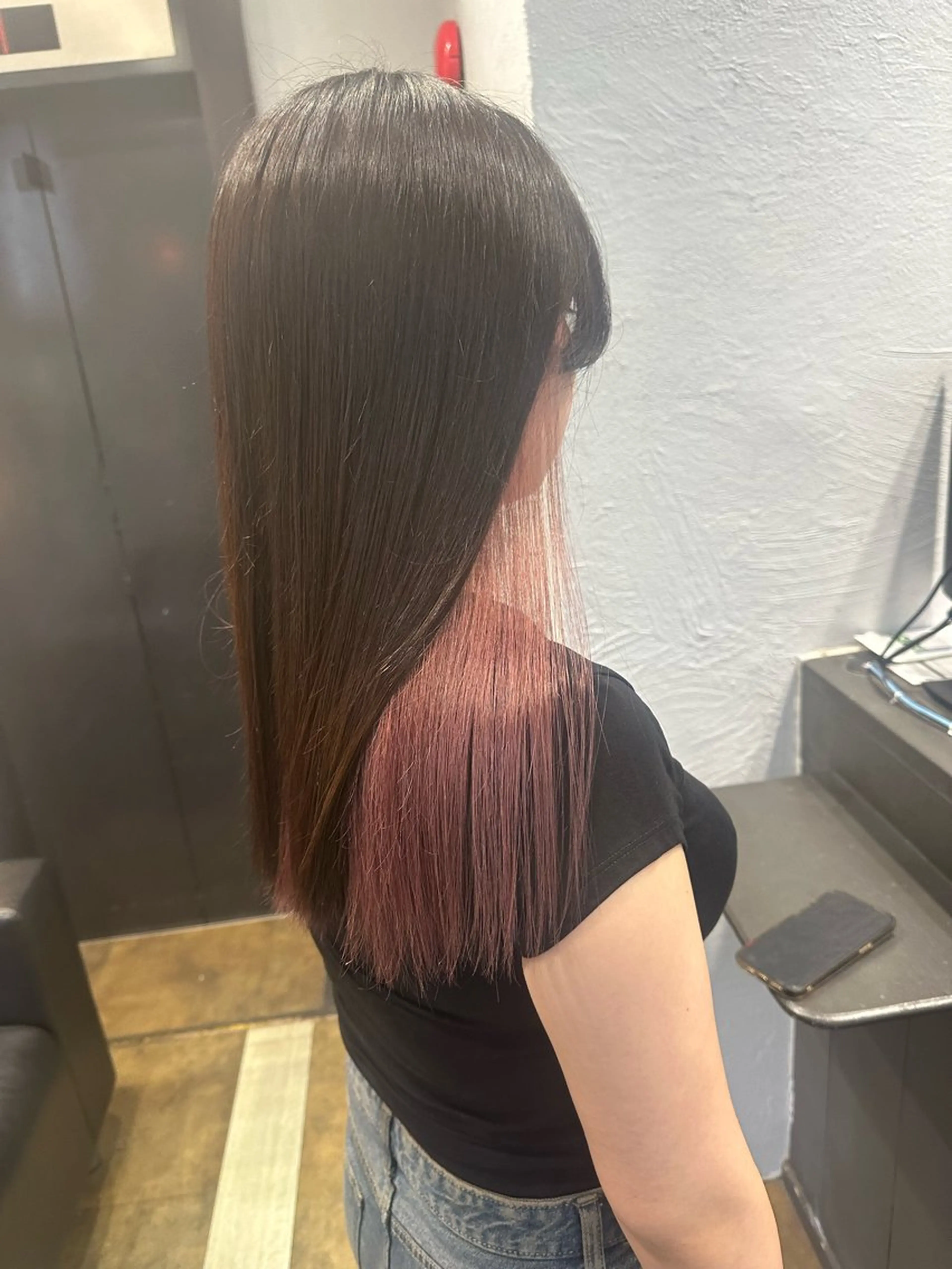 セミロング カラー ヘアカラー トリートメント 誠也/唯一無二の ルーツカラーのヘアスタイル