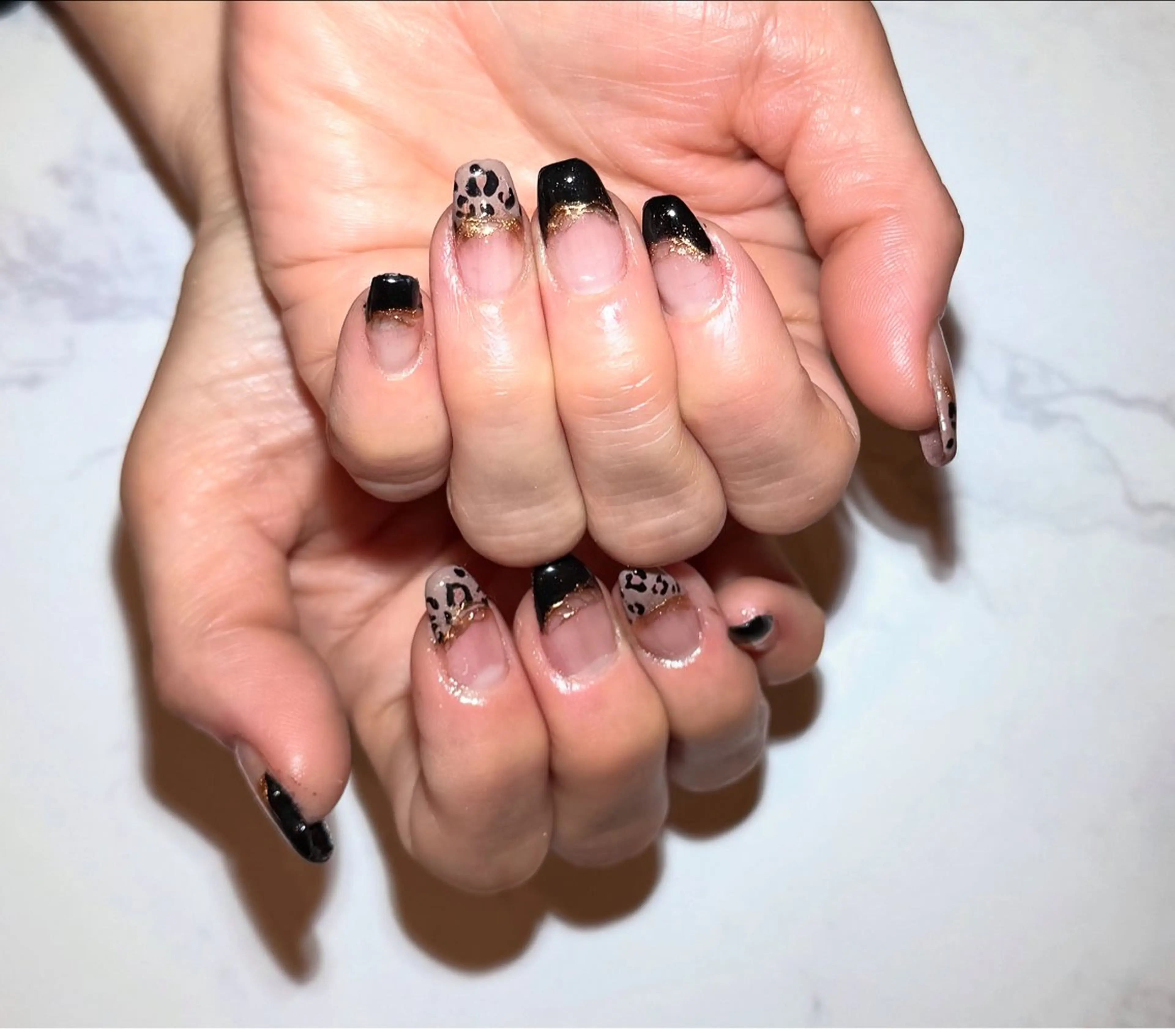 ネイル アニマル柄 長さ出し フレンチネイル ジェルネイル メンズネイル ハンドネイル マイムネイル所属・MIMnail メンズネイリストのネイルデザイン