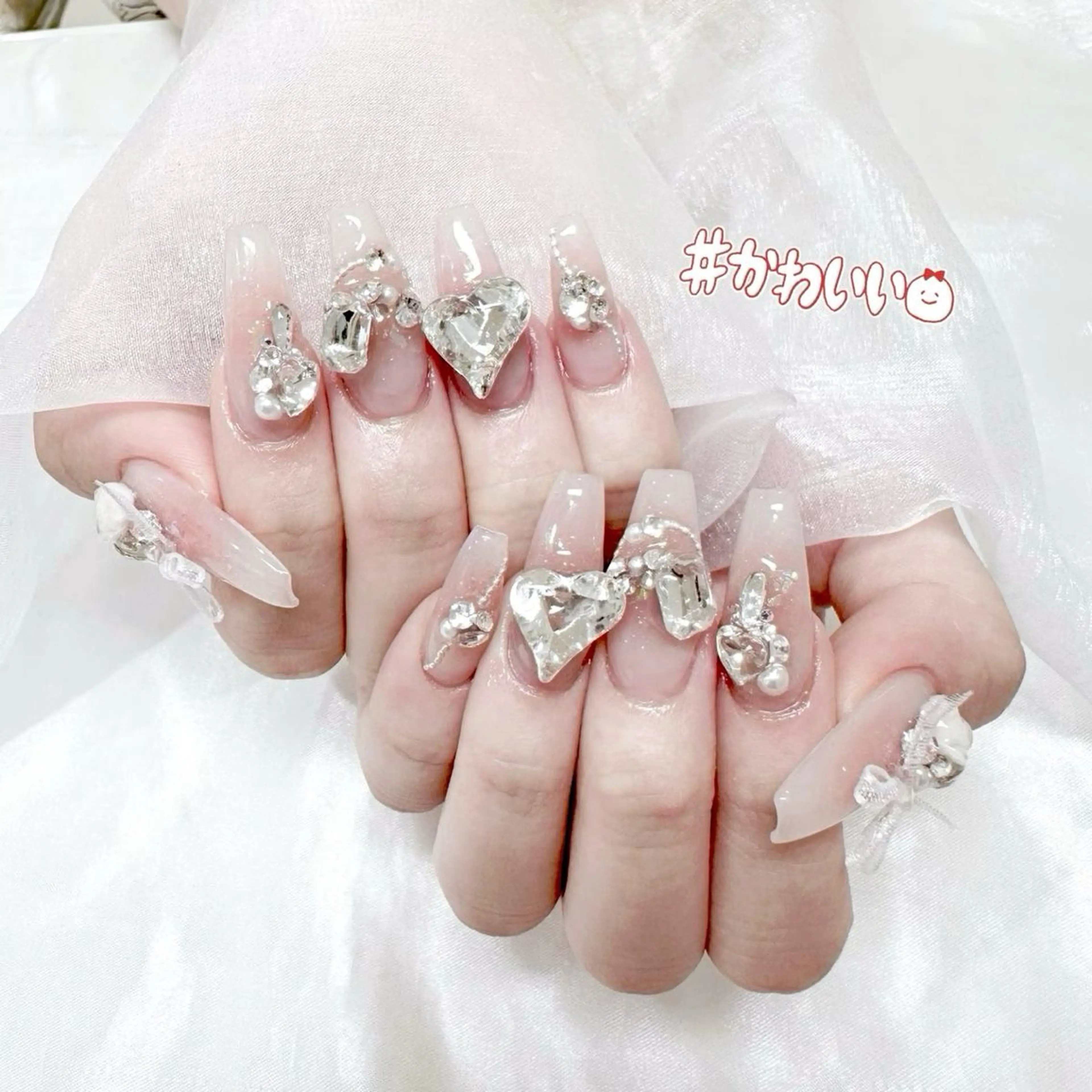 ネイル 長さ出し マグネットネイル ピンク ネイルチップ 冬ネイル Lee Nailsのネイルデザイン