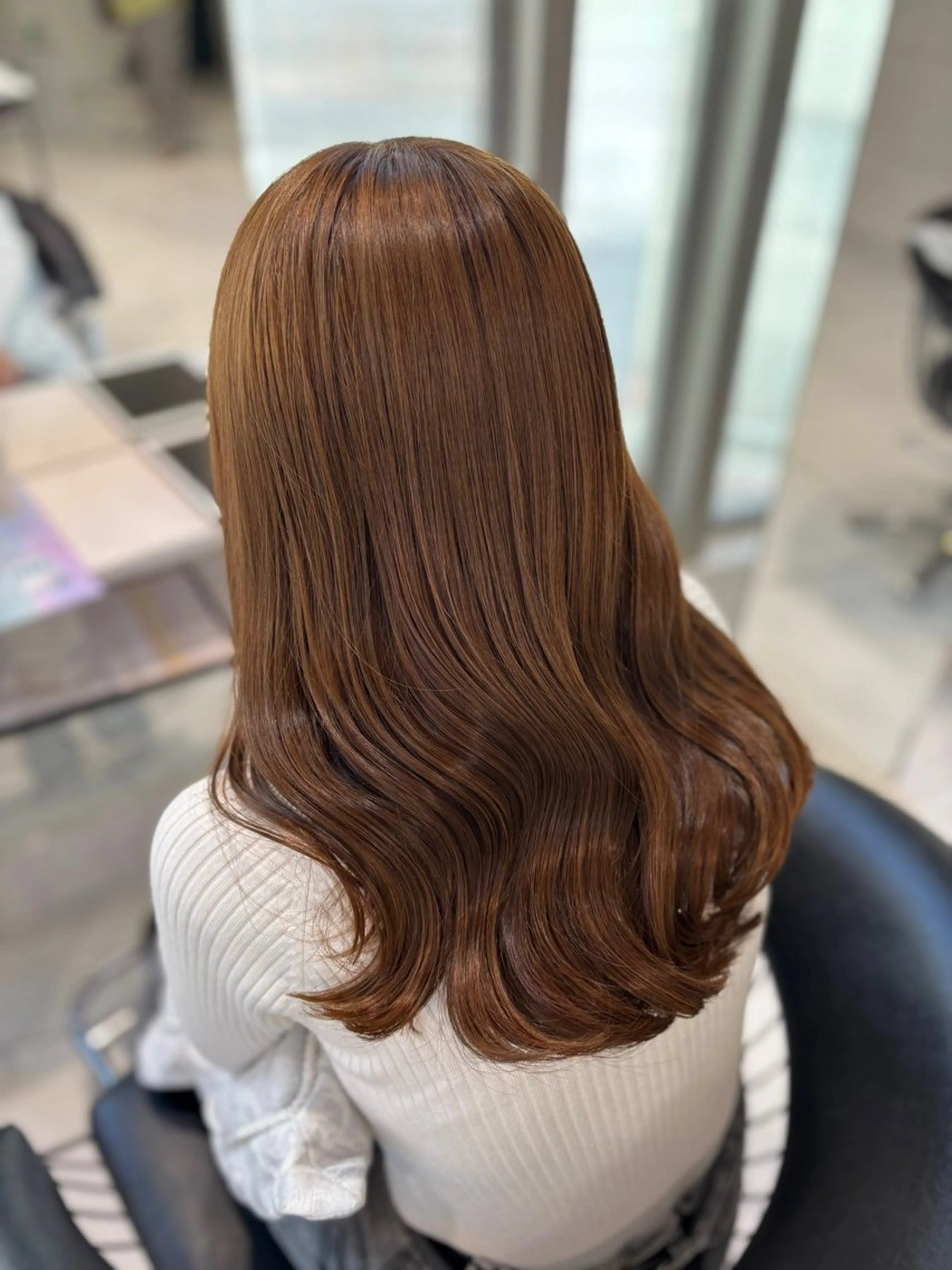 ロング カラー カット ヘアカラー トリートメント Sakuraෆ˚* 透け感ベージュ🥨のヘアスタイル