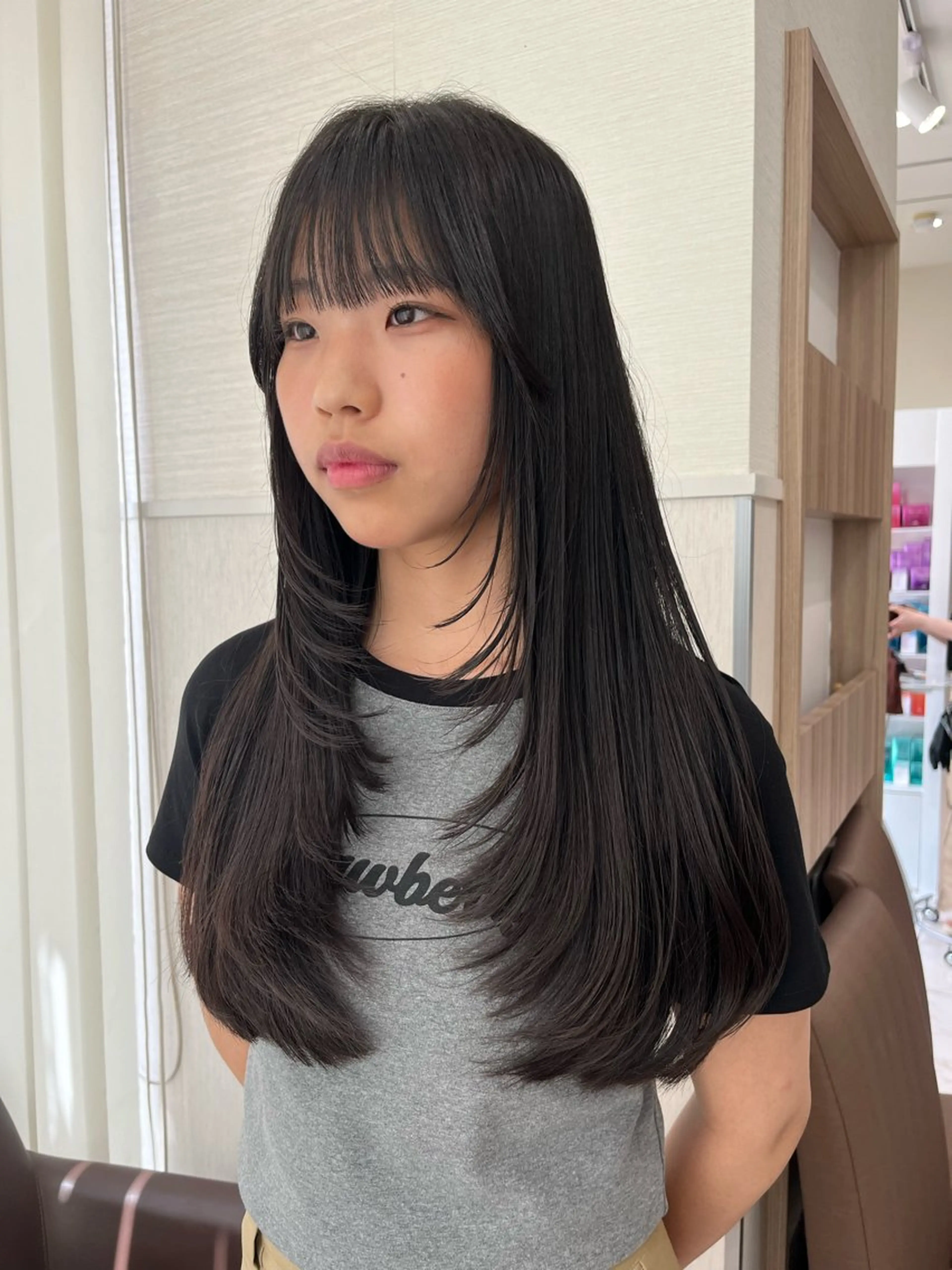 ロング レイヤーカット 韓国ヘア/耳ツボジュ エリー♡ayumuのヘアスタイル