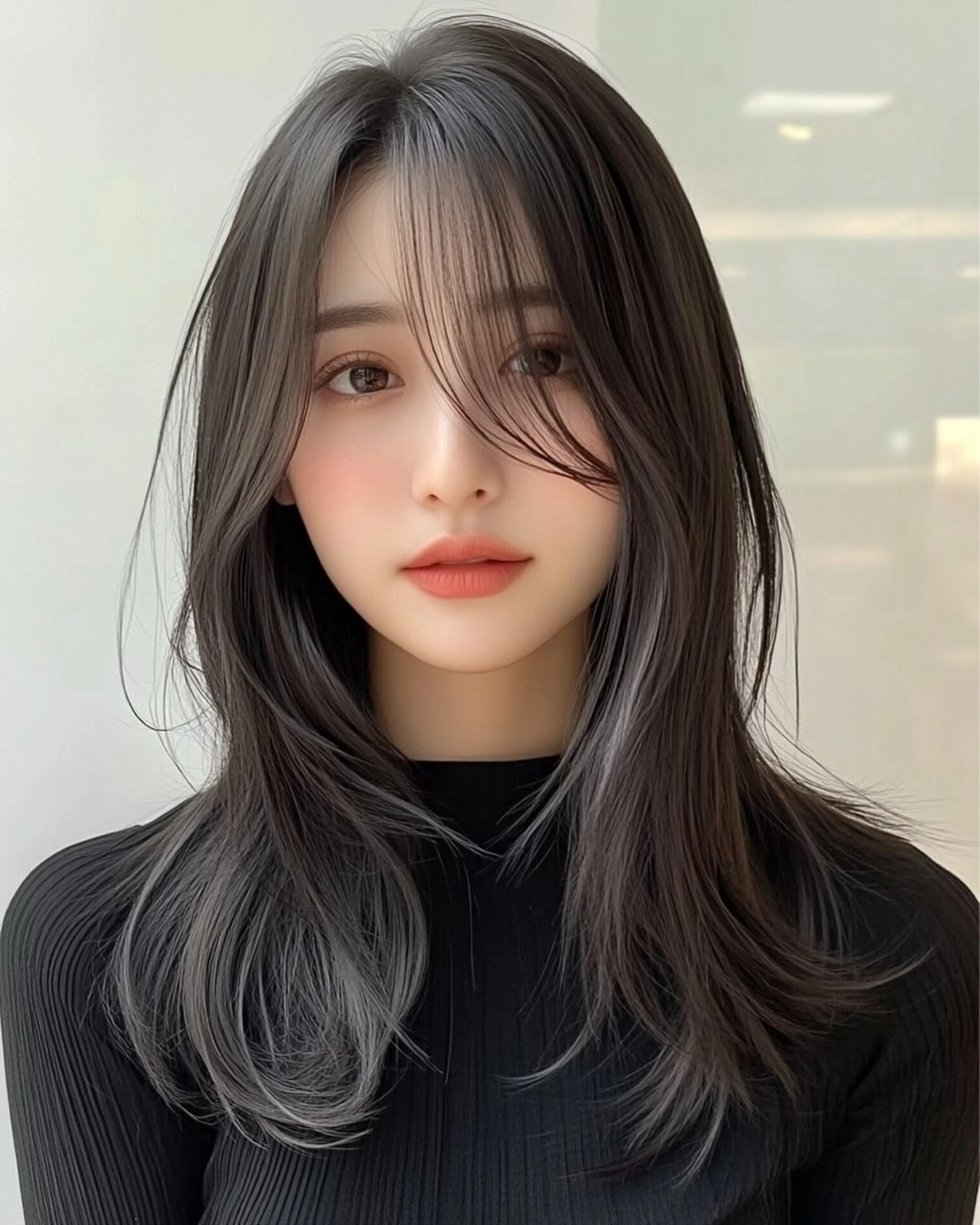 ロング カラー カット ヘアカラー トリートメント レイヤー×顔周 り×髪質改善/MIUのヘアスタイル