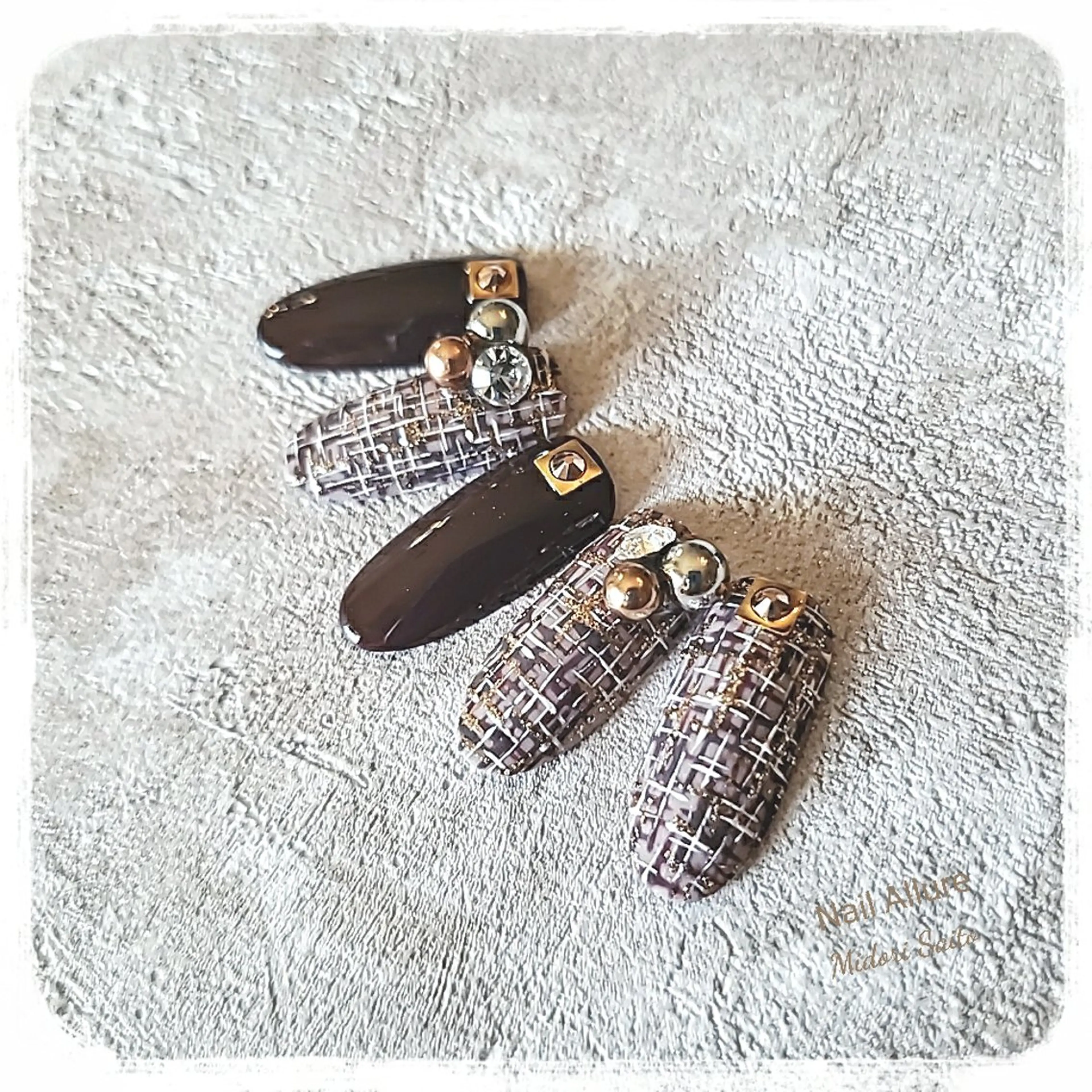 ネイル ジェルネイル スカルプネイル ツイードネイル 冬ネイル Nail Allure(ネイル アルーア)所属・Nail Allureのネイルデザイン