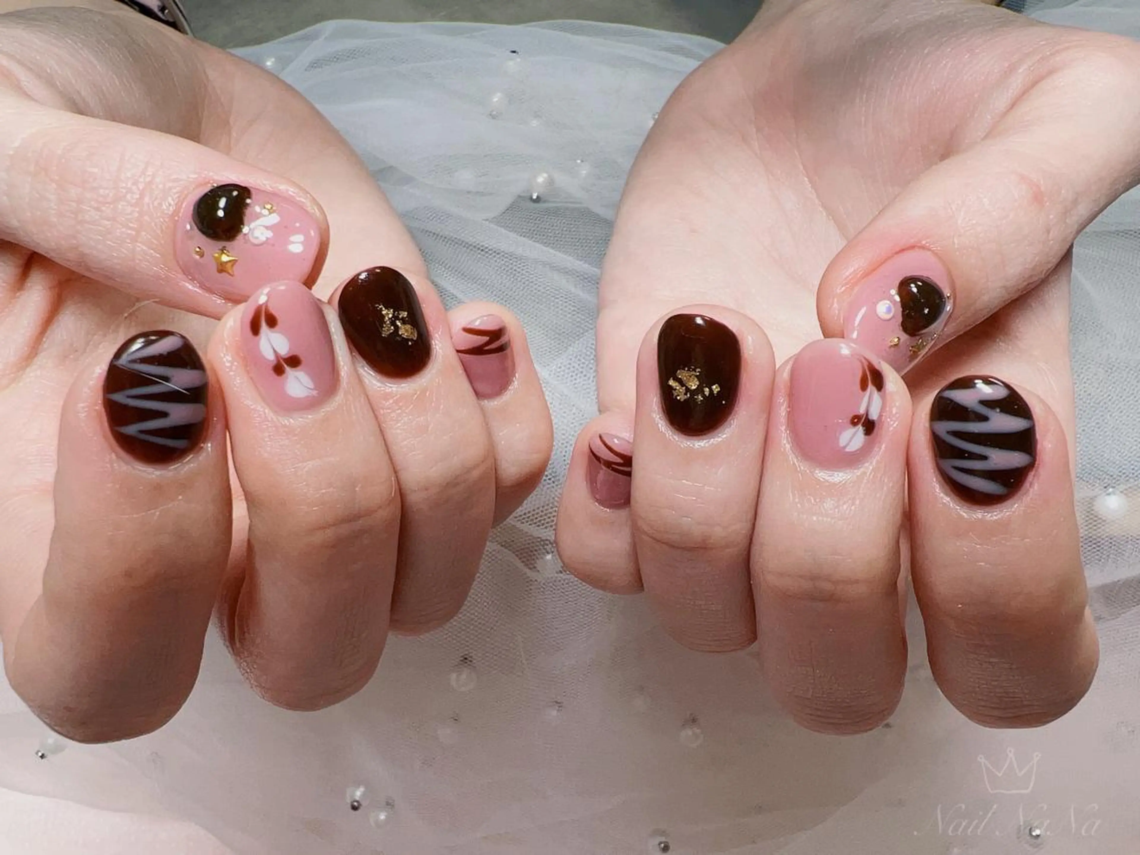 ショート カラー ネイル ハート バレンタイン Nail NaNaのネイルデザイン