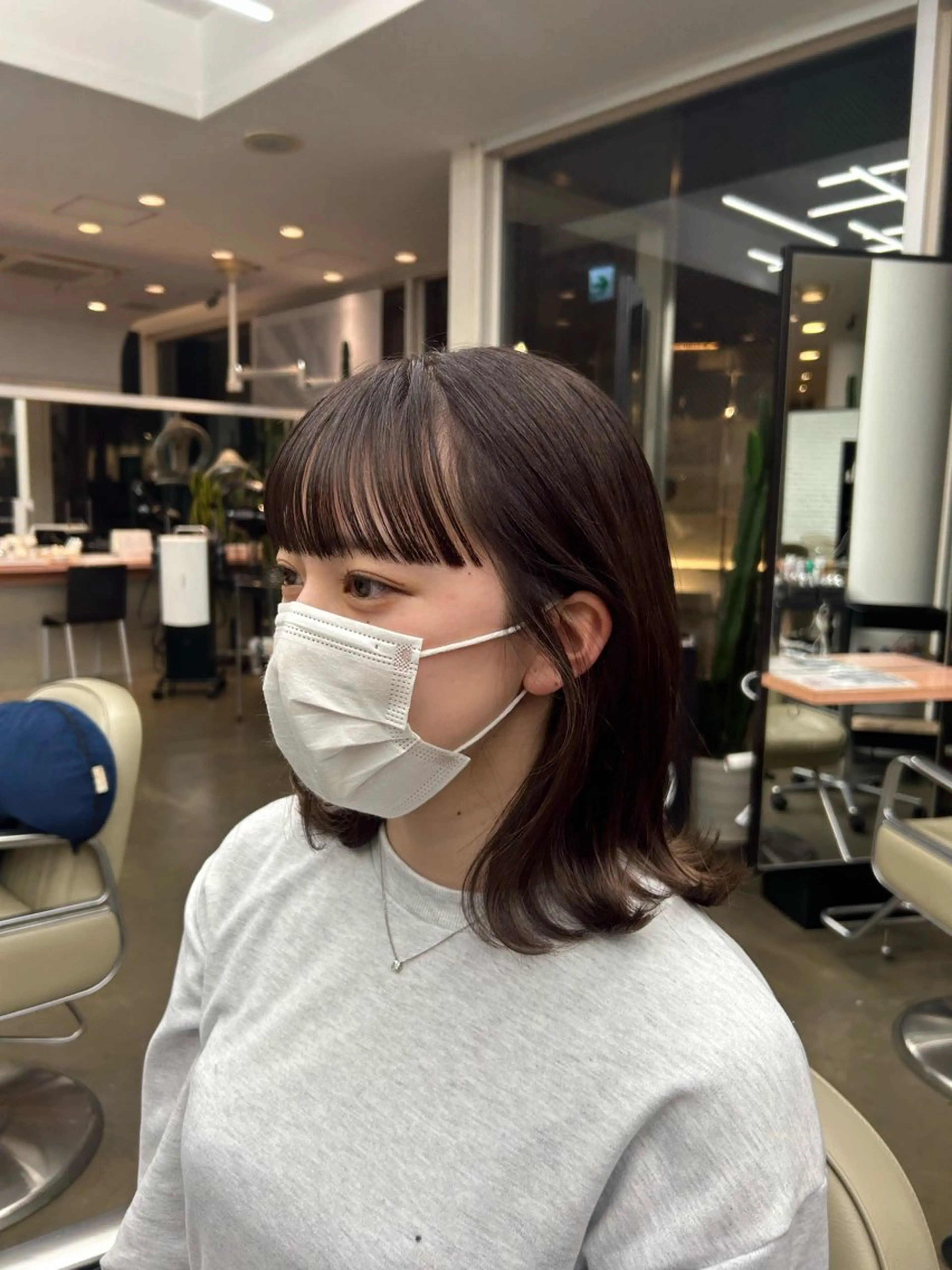 ミディアム カラー ヘアアレンジ グレージュ ラベンダーカラー ラベンダーグレージュ ラベンダーグレー 🌼REINA 🌼韓国ボブ🌼赤坂のヘアスタイル