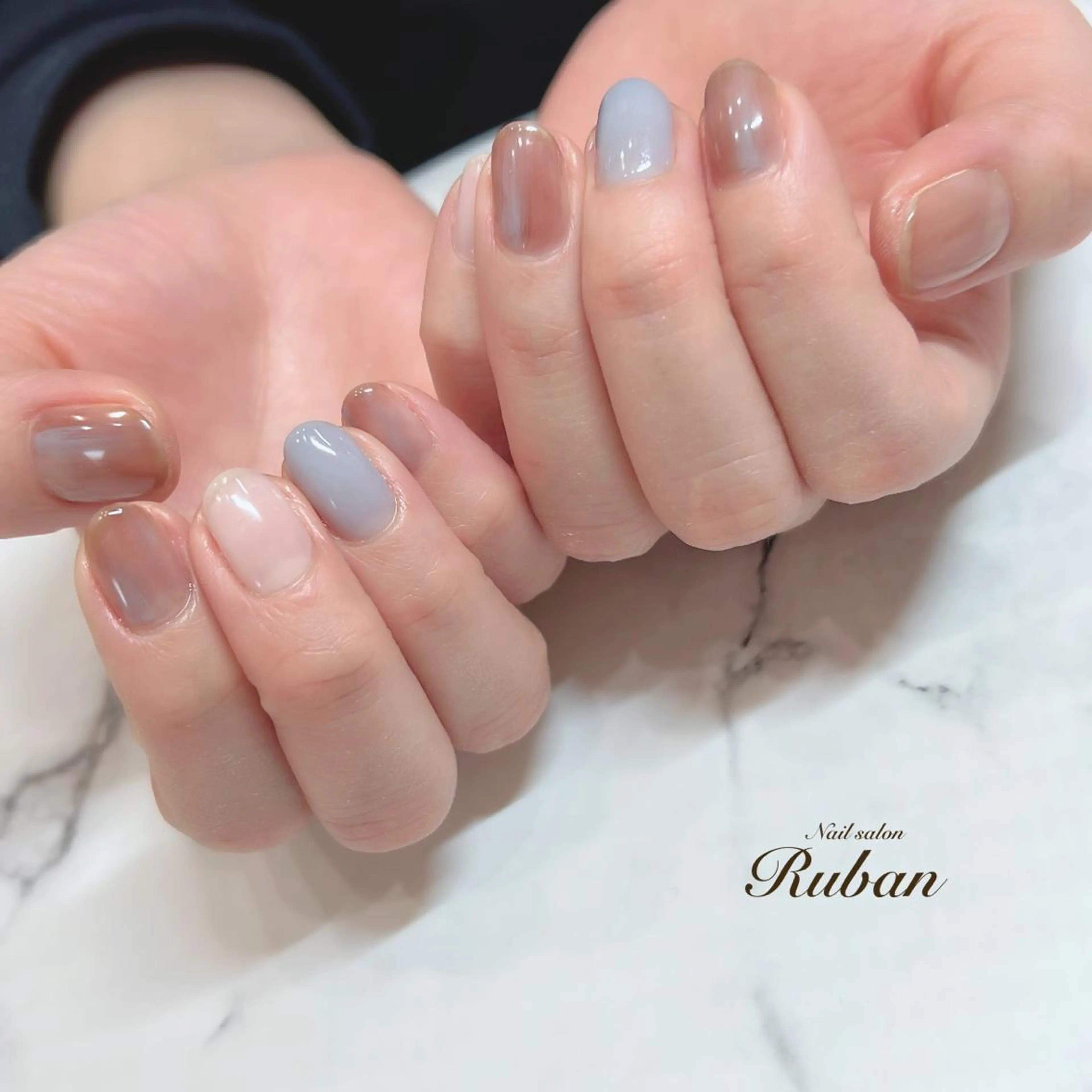 ネイル ブラウン ニュアンスネイル Nail salon Ruban所属・Nail salon Rubanのネイルデザイン