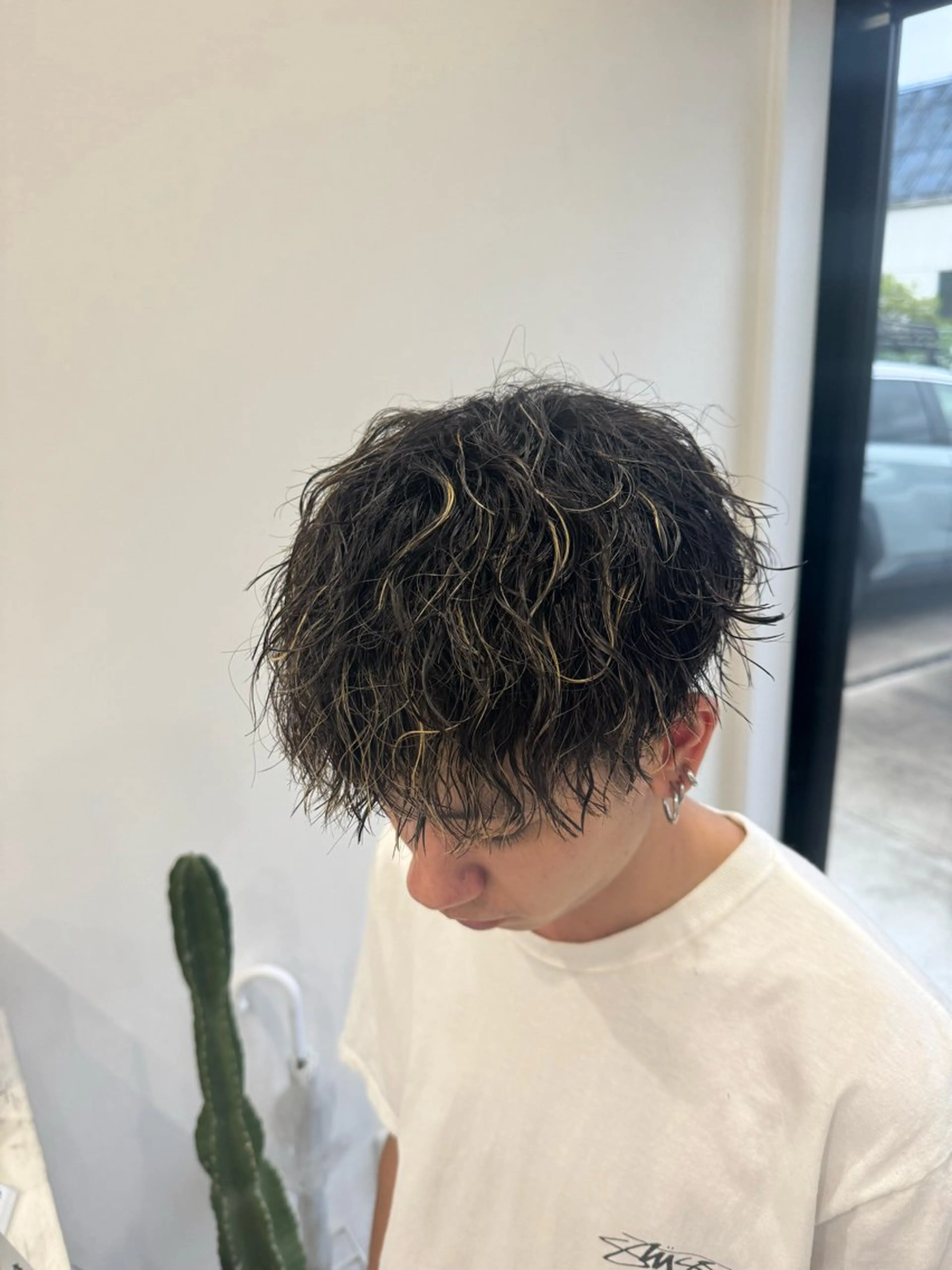 カット+メッシュ+パーマの写真