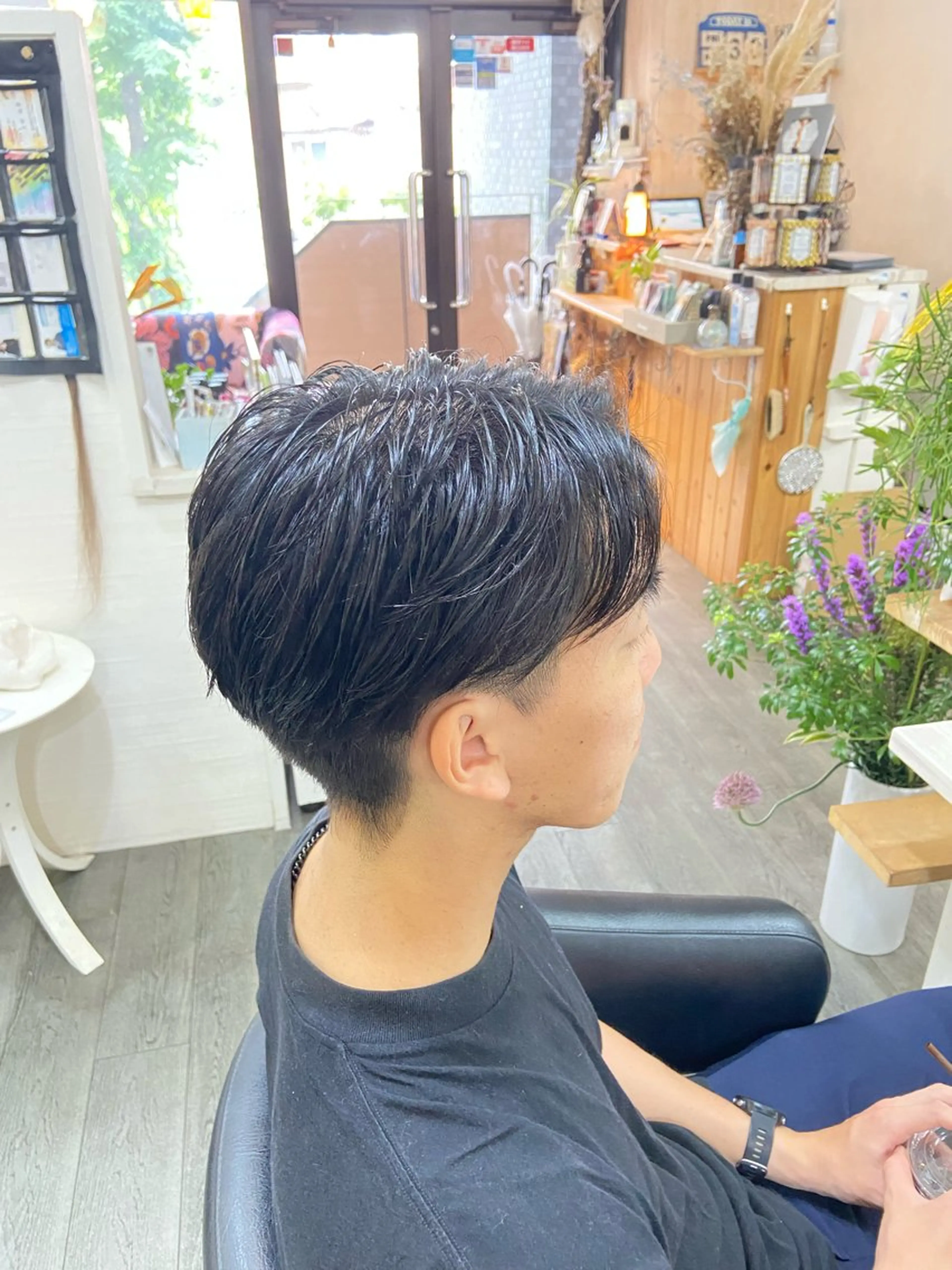 ショート メンズ センターパート 【縮毛矯正＆カラー】 RAN.のヘアスタイル