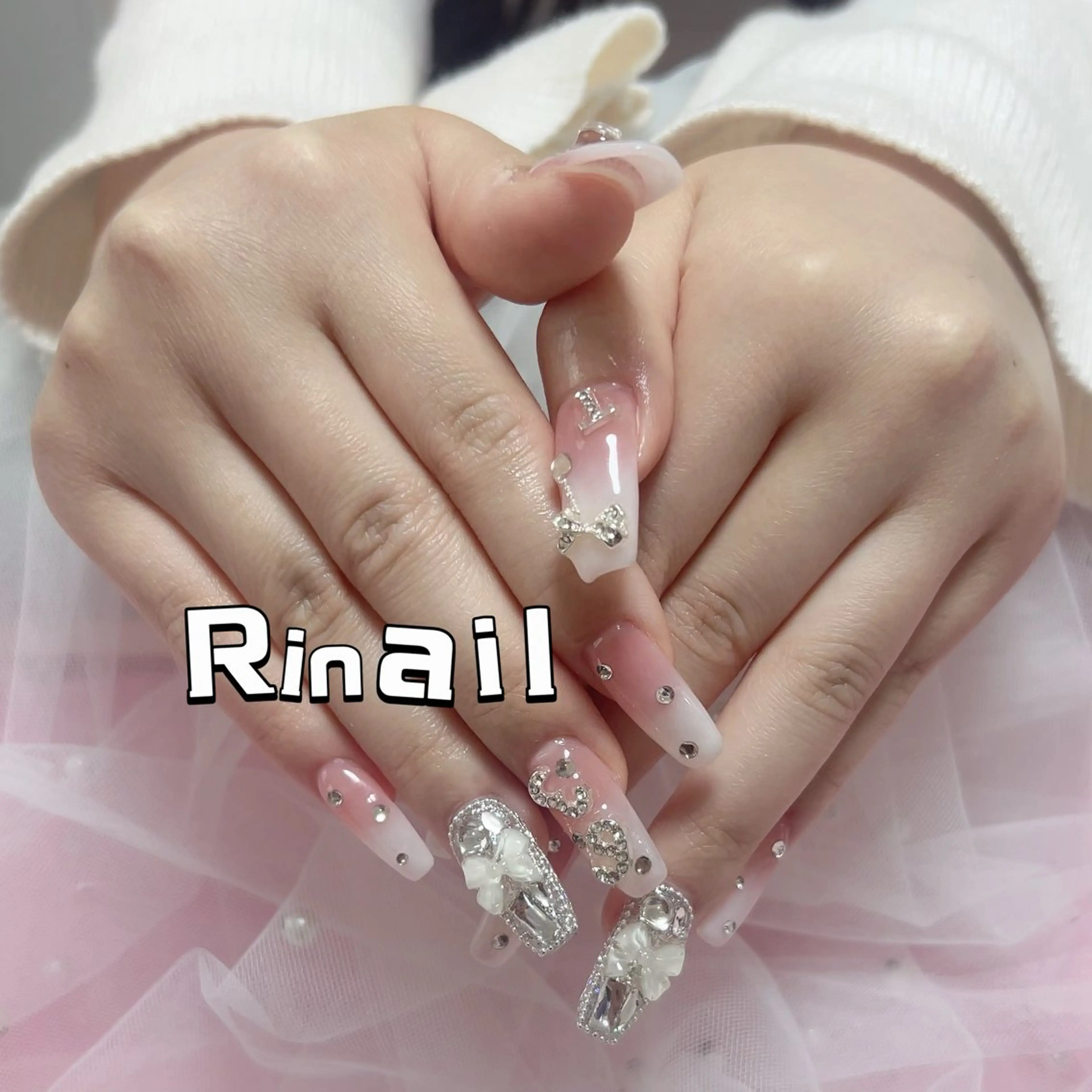 ネイル アートネイル チークネイル 長さ出し フラッシュネイル フットネイル YK Rinのネイルデザイン