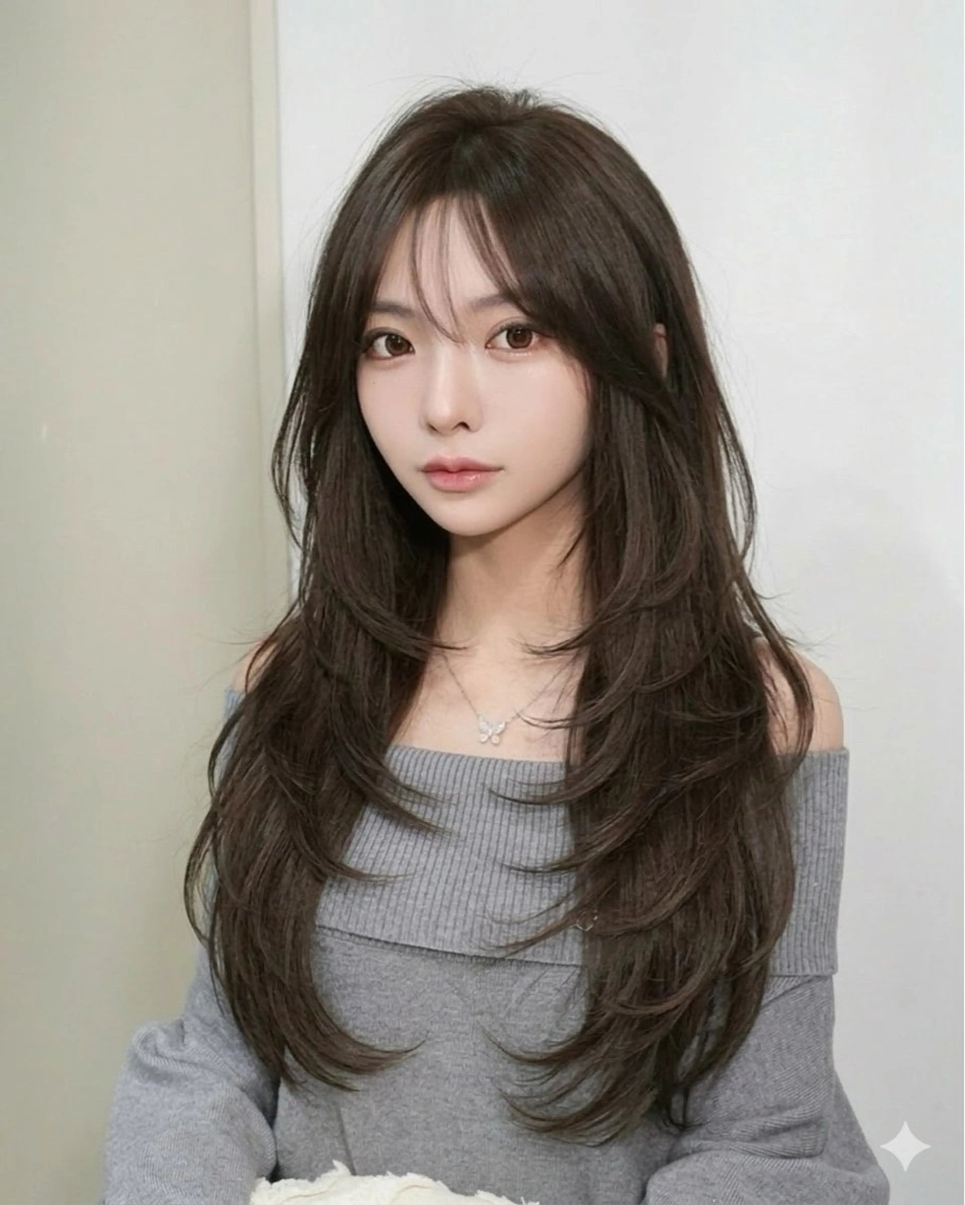 ロング ケアカラー チョコレートブラウン 髪質改善 カット ヘアカラー トリートメント ALLY所属・ALLY 原宿のヘアスタイル