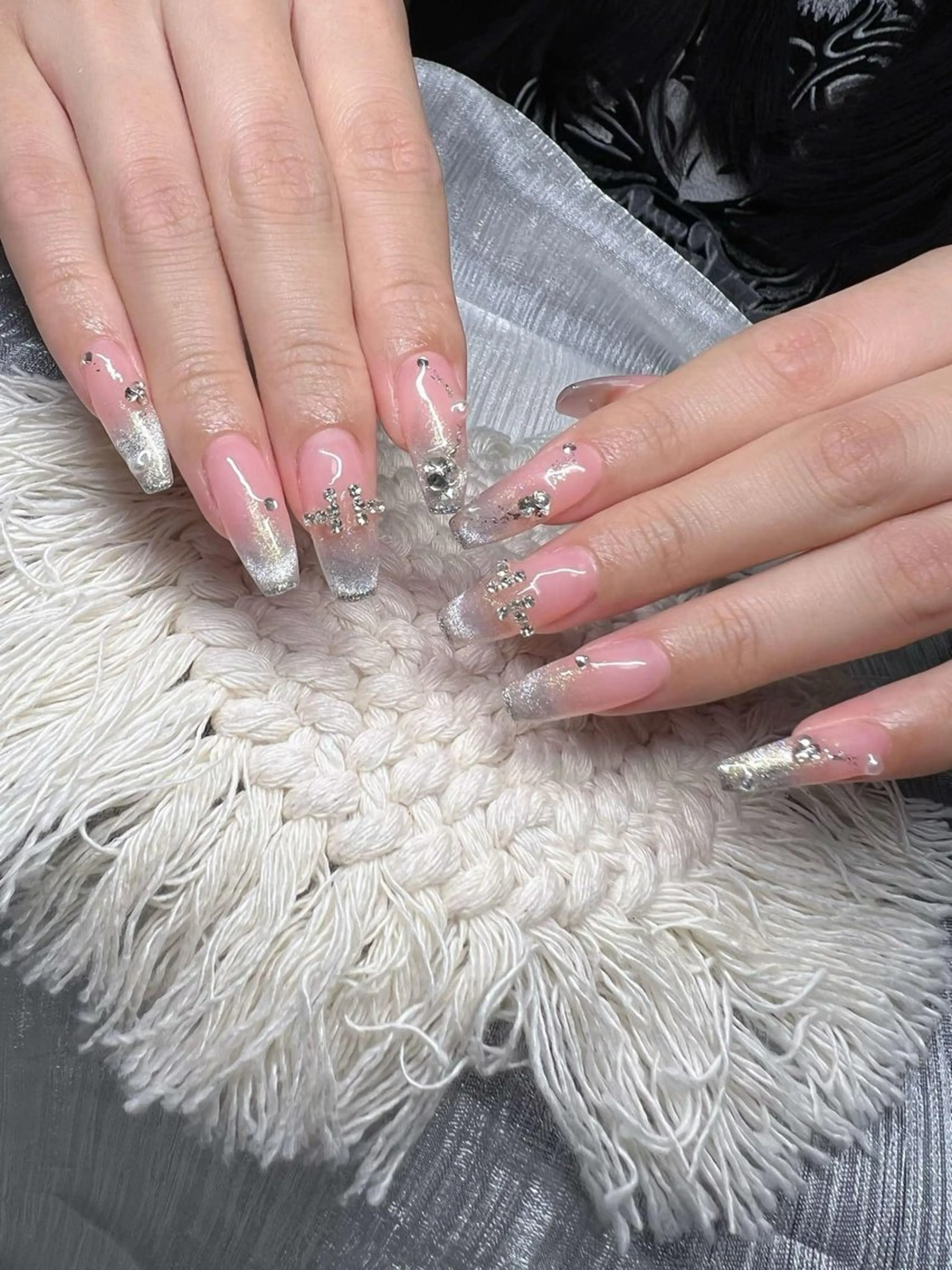 ネイル 長さ出し グラデーション キラキラネイル マグネットネイル ミラーネイル Lee Nails チップ長さだし専門店のネイルデザイン